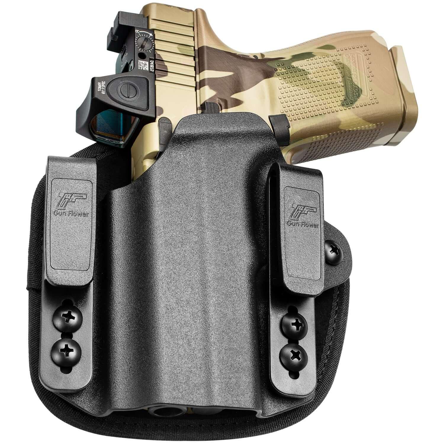 Universal Hybrid Kydex&Nylon IWB Holster Fits 150 Pistols for Men/Women Concealed Carry | Left Handed Gun & Flower