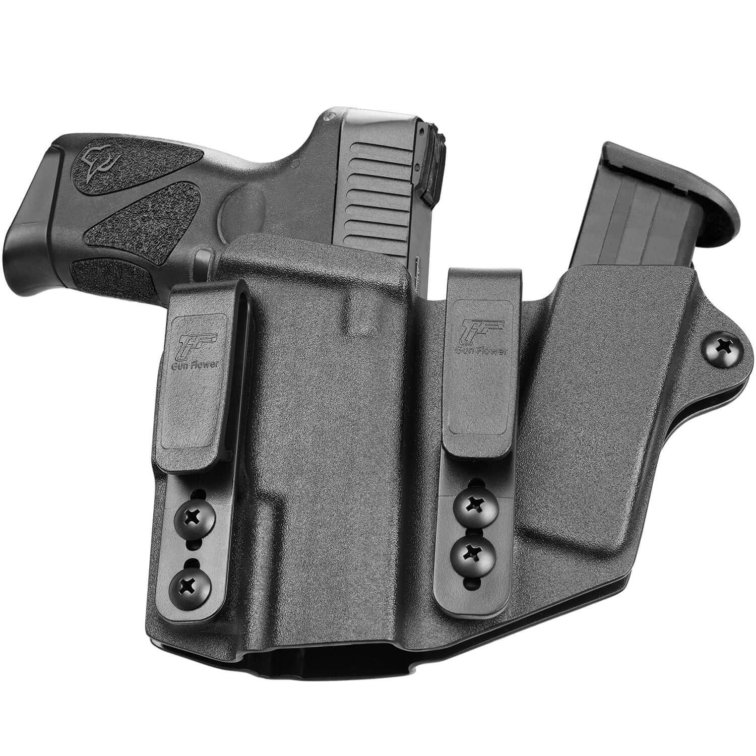 IWB Kydex Sidecar Holsters with Mag Pouch for Taurus G2C Taurus G2S Taurus G3C Taurus G3C TORO Taurus G3 Taurus PT111 Millennium G2 Taurus PT140 Millennium G2 Guard Red Dot Optics cut | Gun & Flower Gun & Flower