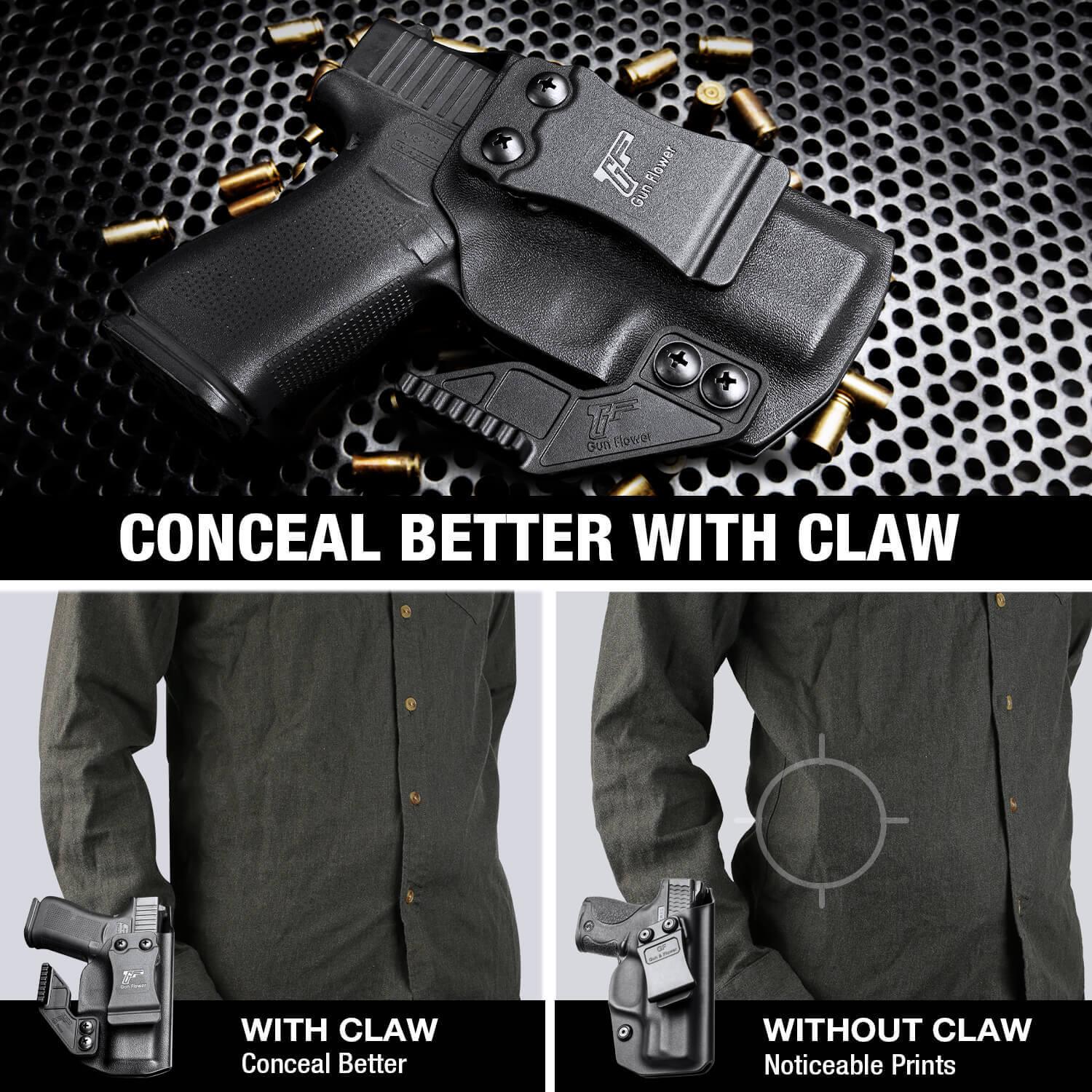 Glock 43/43X Kydex IWB Holster with Claw | Gun & Flower Gun & Flower