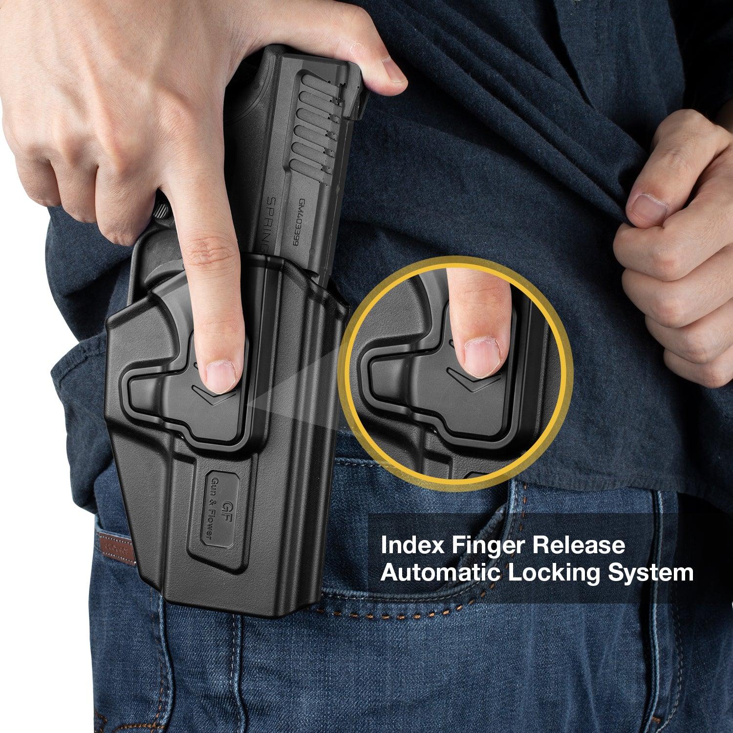 OWB Paddle Holster Level II Retention for S&W M&P 9mm & SD9 VE & SD40 VE Gun & Flower