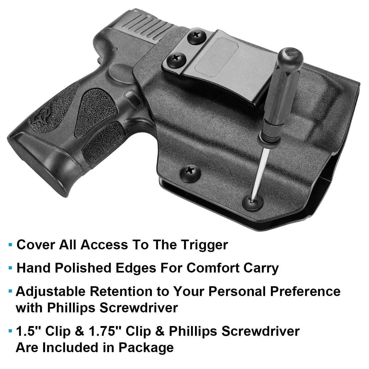 Kydex Light Bearing Holster for Taurus G2C G3C w/Olight Baldr Mini -Red Dot Sight Optic Cut- Left/ Right Hand Gun & Flower