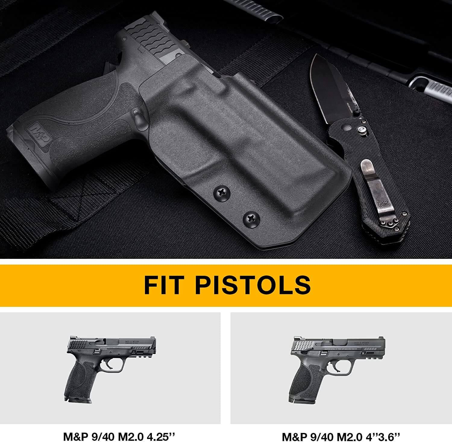 OWB Kydex Holster Red Dot/Optics for S&W M&P 9MM/.40 M2.0 4.25’’, M&P 9MM/.40 M2.0 4’’3.6’’, Fits 1.5’’, 1.75’’, 2.0’’, 2.25'' belt Gun & Flower