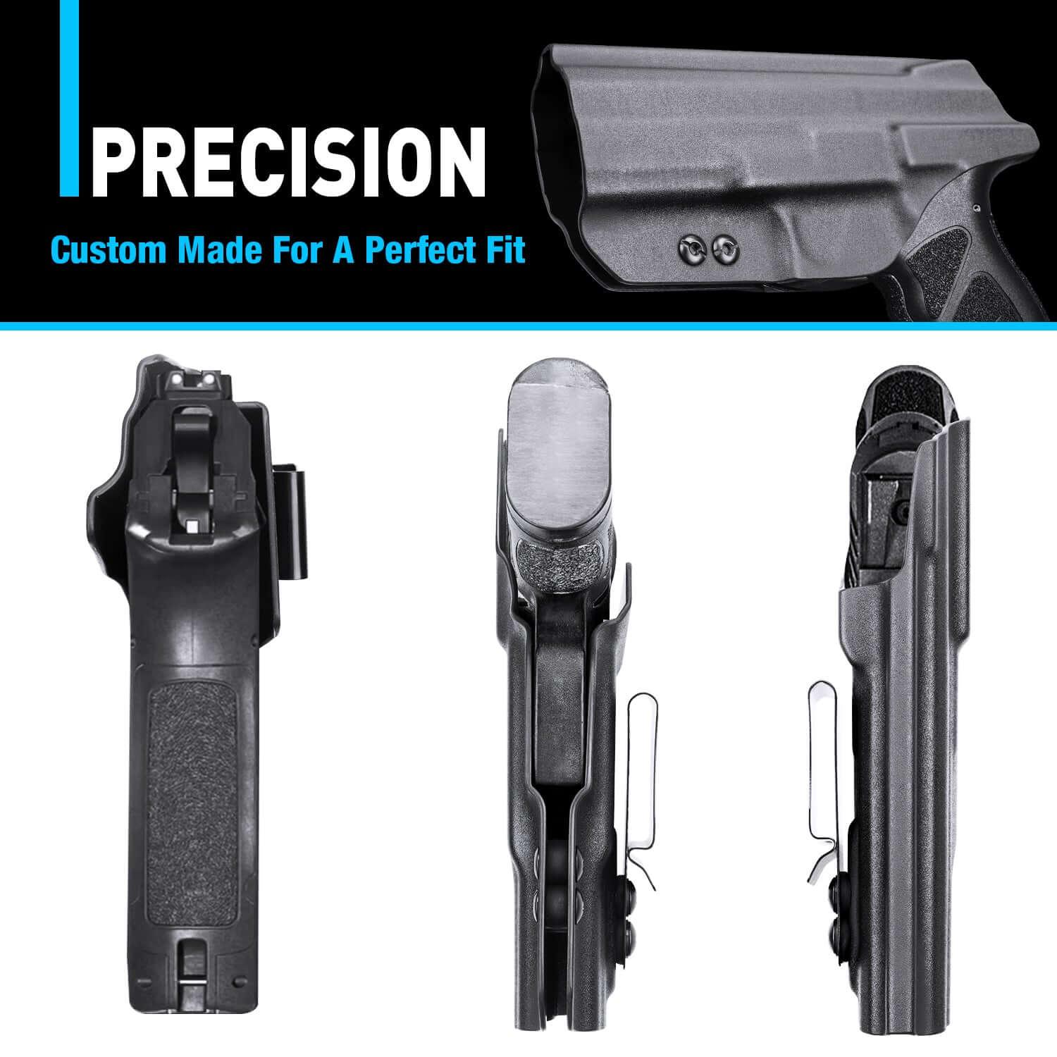 IWB Kydex Holster with Steel Belt Clip Custom Made for Taurus TH9C&TH9 Pistol | Gun & Flower Gun & Flower