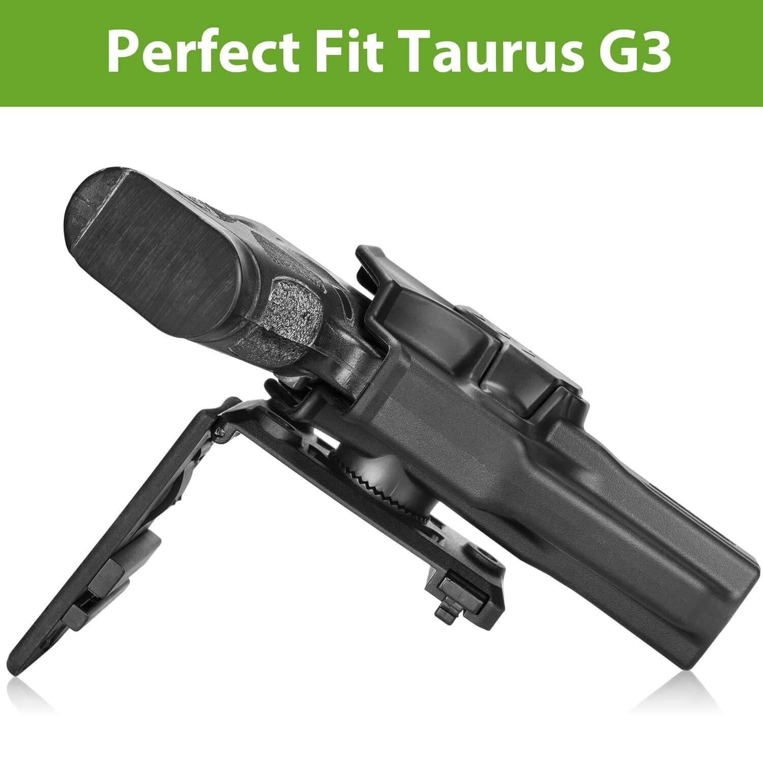 Taurus G3 OWB Polymer Holster with Belt Adapter Fit for Taurus G3 Pistol Level II Index Finger Release System | Gun & Flower Gun & Flower