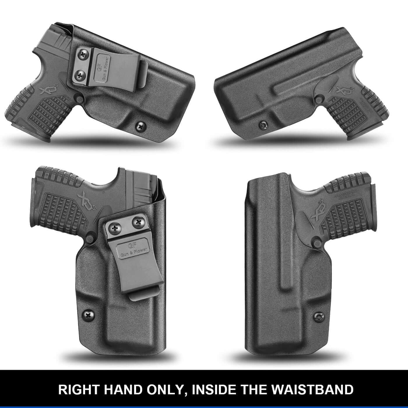 Kydex IWB Holster for Springfield XD-S XDS 3.3" 9mm/.40S&W/.45 ACP Appendix Cross Draw Concealed Carry Belt Clip Holsters | Gun & Flower Gun & Flower
