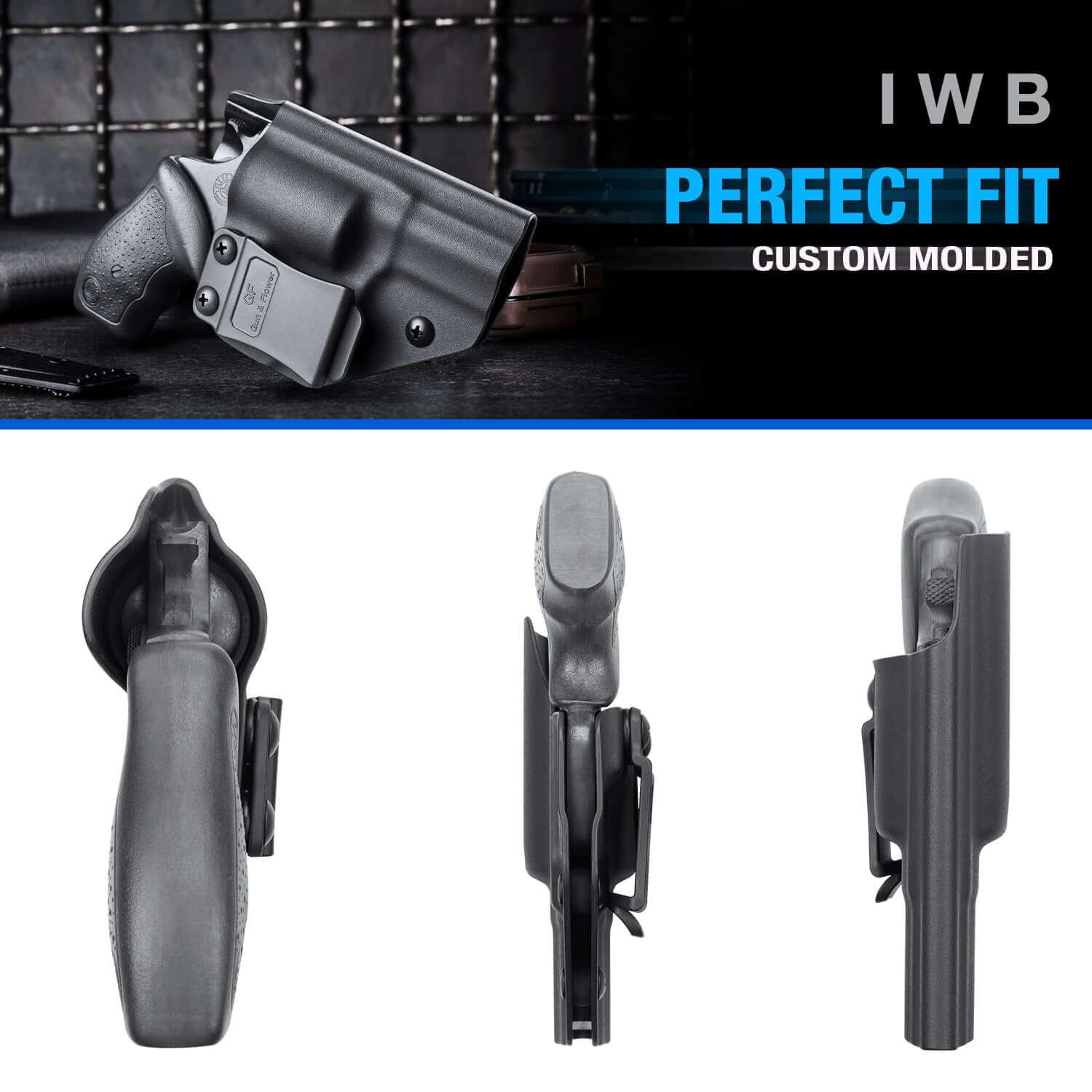 Taurus 85 T85 and S&W 637 642 638 43 442 Revolvers IWB Kydex Holster Fully Trigger Guard with Red Dot Optics Cut Concealment Carry | Gun & Flower Gun & Flower