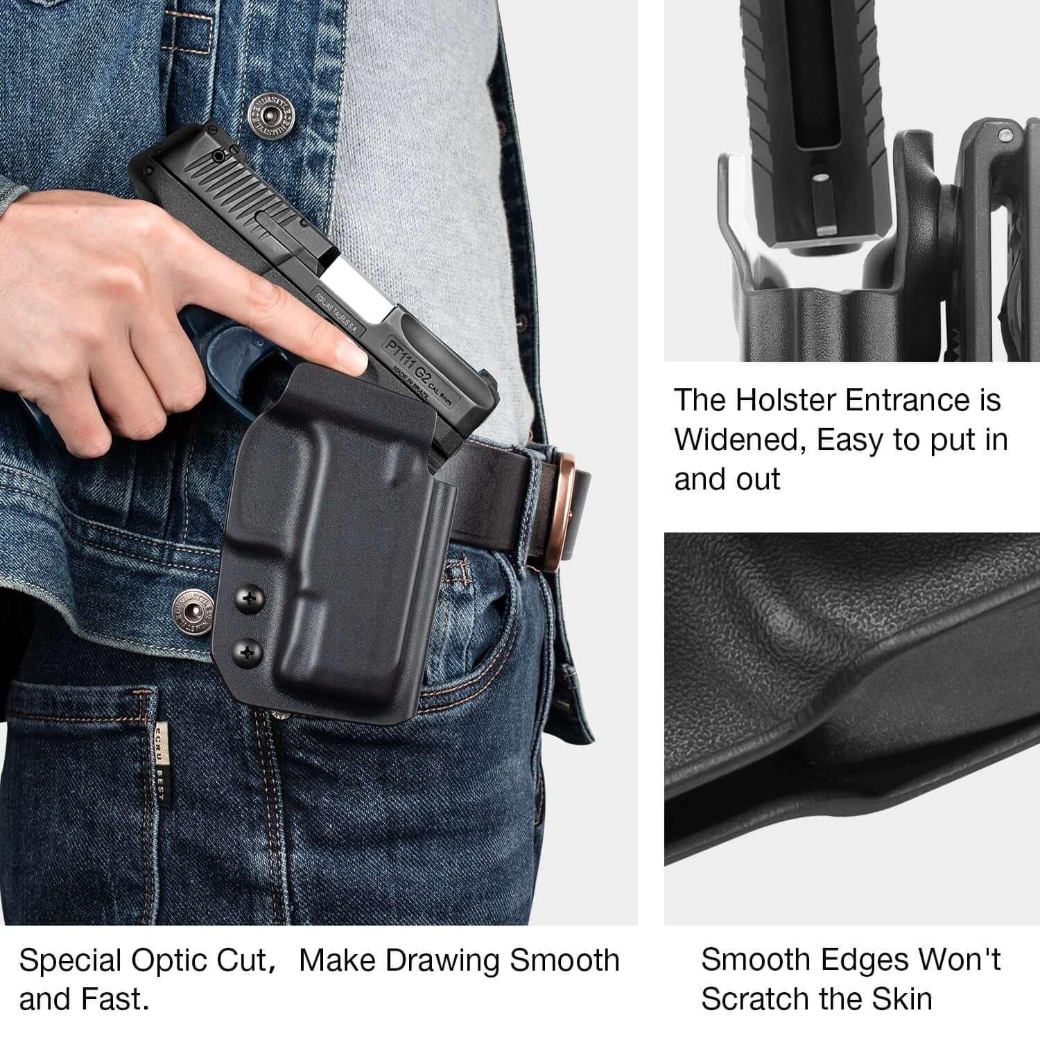 Kydex OWB Holster for Taurus G2C Taurus G2S Taurus G3C Taurus G3C TORO Taurus PT111 Millennium G2 Taurus PT140 Millennium G2 Comfortable with 2.25" Belt Clip | Gun & Flower Gun & Flower