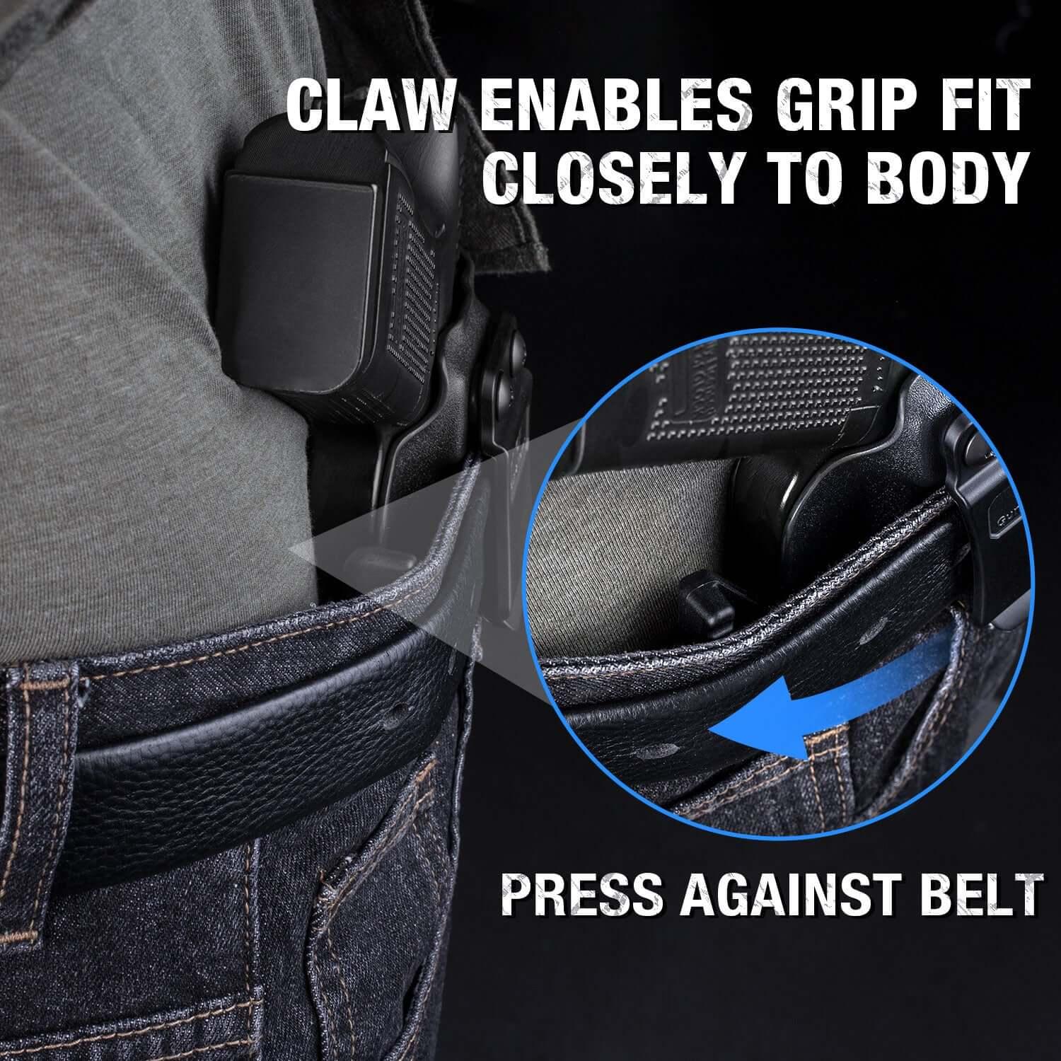 Ruger LC9/ LC9S/ EC9S/ EC9/ LC380 IWB Kydex Holsters with Claw Inside the waistband trigger guard wing holster for fat guys | Gun & Flower Gun & Flower