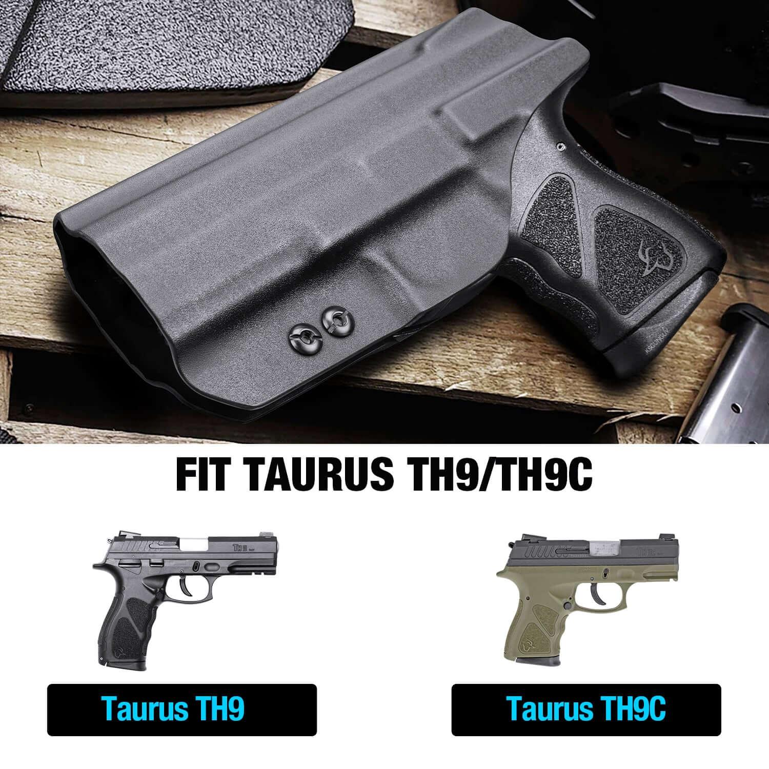 IWB Kydex Holster with Steel Belt Clip Custom Made for Taurus TH9C&TH9 Pistol | Gun & Flower Gun & Flower