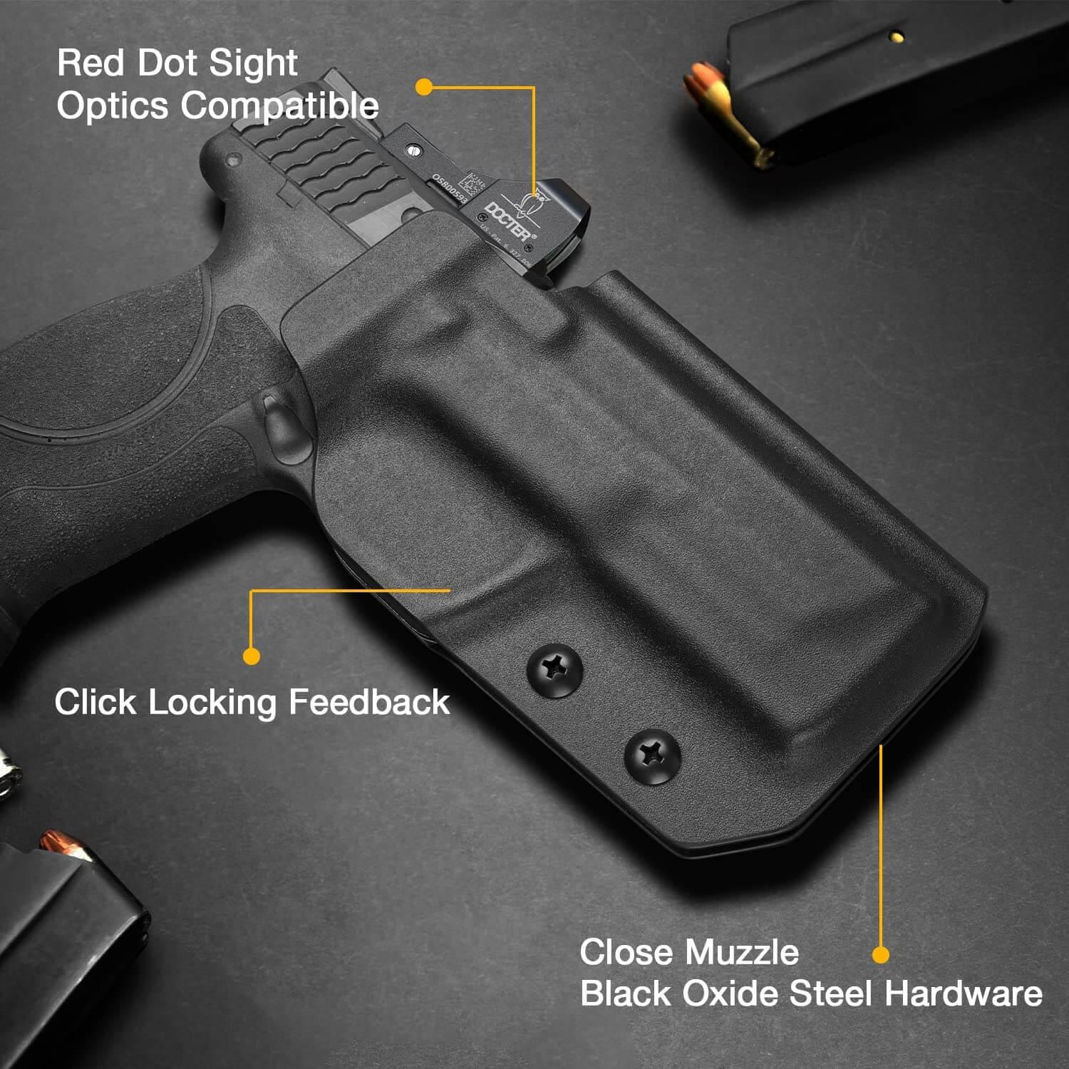 OWB Kydex Holster Red Dot/Optics for S&W M&P 9MM/.40 M2.0 4.25’’, M&P 9MM/.40 M2.0 4’’3.6’’, Fits 1.5’’, 1.75’’, 2.0’’, 2.25'' belt Gun & Flower