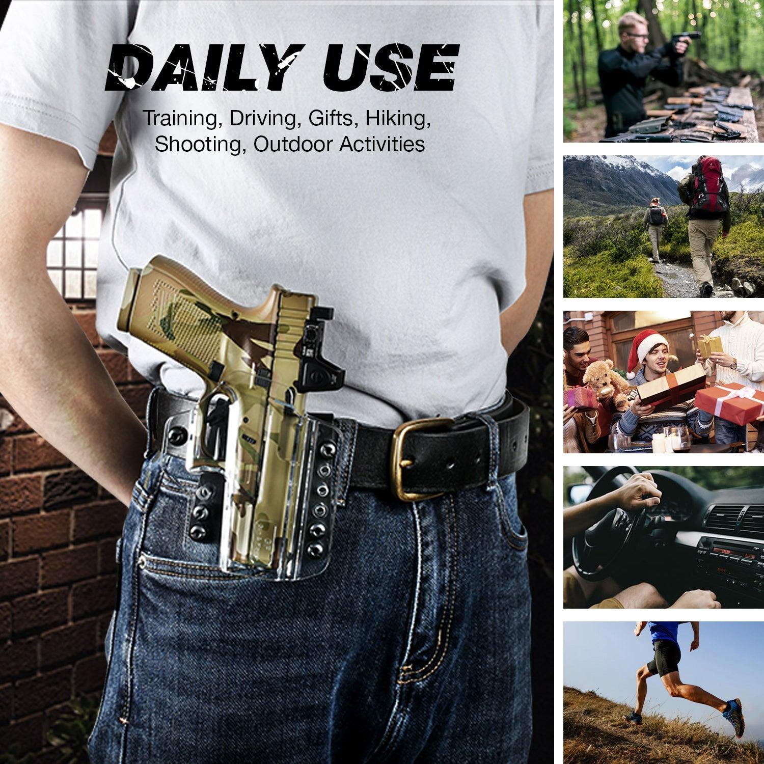 Transparent Clear IWB & OWB Convertable Polymer Holster for Glock 43 43X  | Gun & Flower Gun & Flower