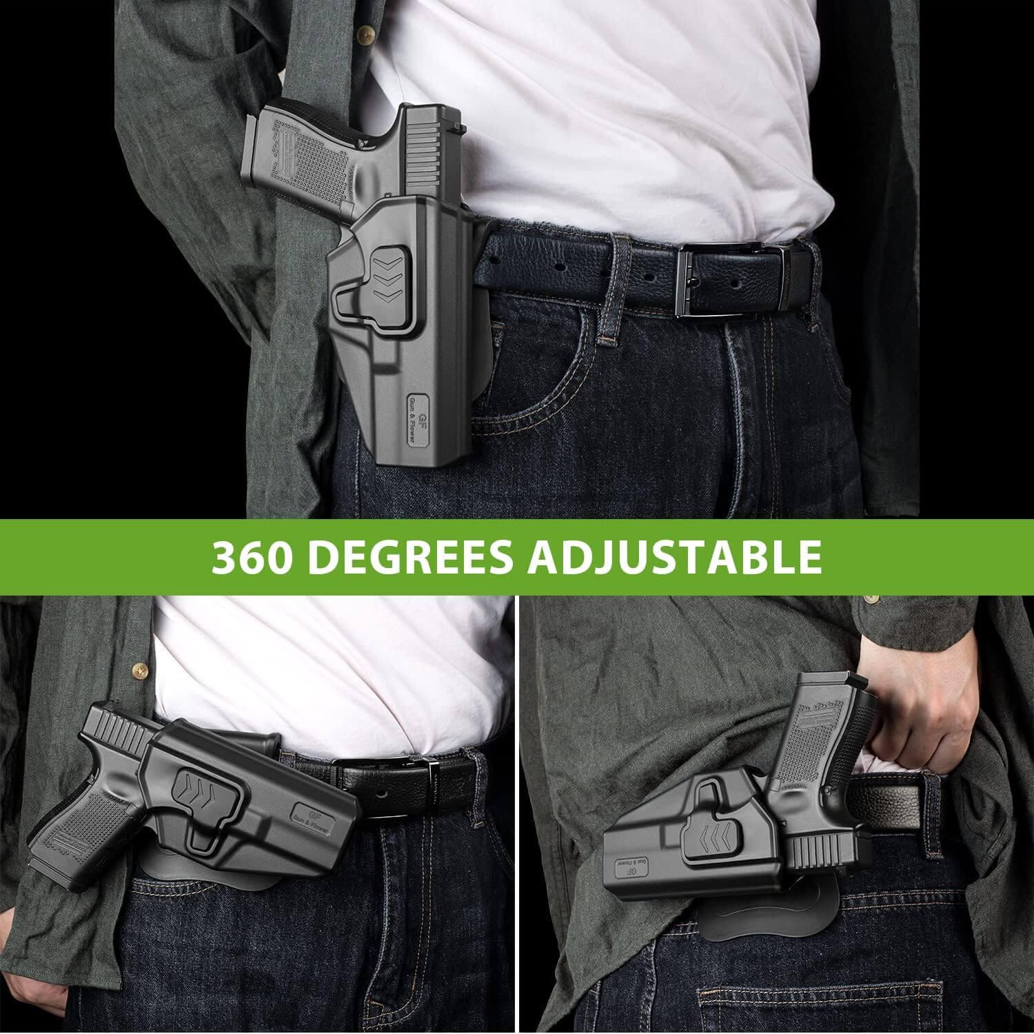 OWB Paddle Holster Index Finger Release for Smith & Wesson Bodyguard 380 Right Hand Gun & Flower