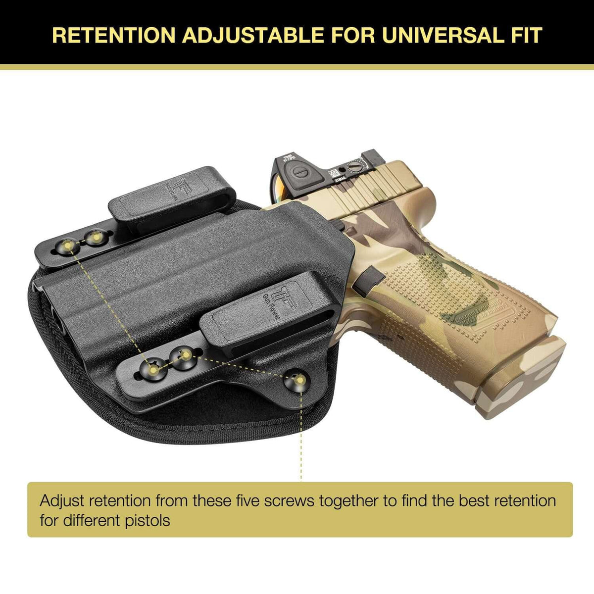 Universal Hybrid Kydex&Nylon IWB Holster Fits 150 Pistols for Men/Women Concealed Carry | Left Handed - Polymerholster