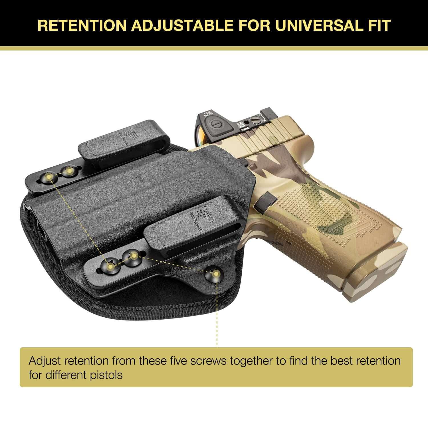 Universal Hybrid Kydex&Nylon IWB Holster Fits 150 Pistols for Men/Women Concealed Carry | Left Handed Gun & Flower