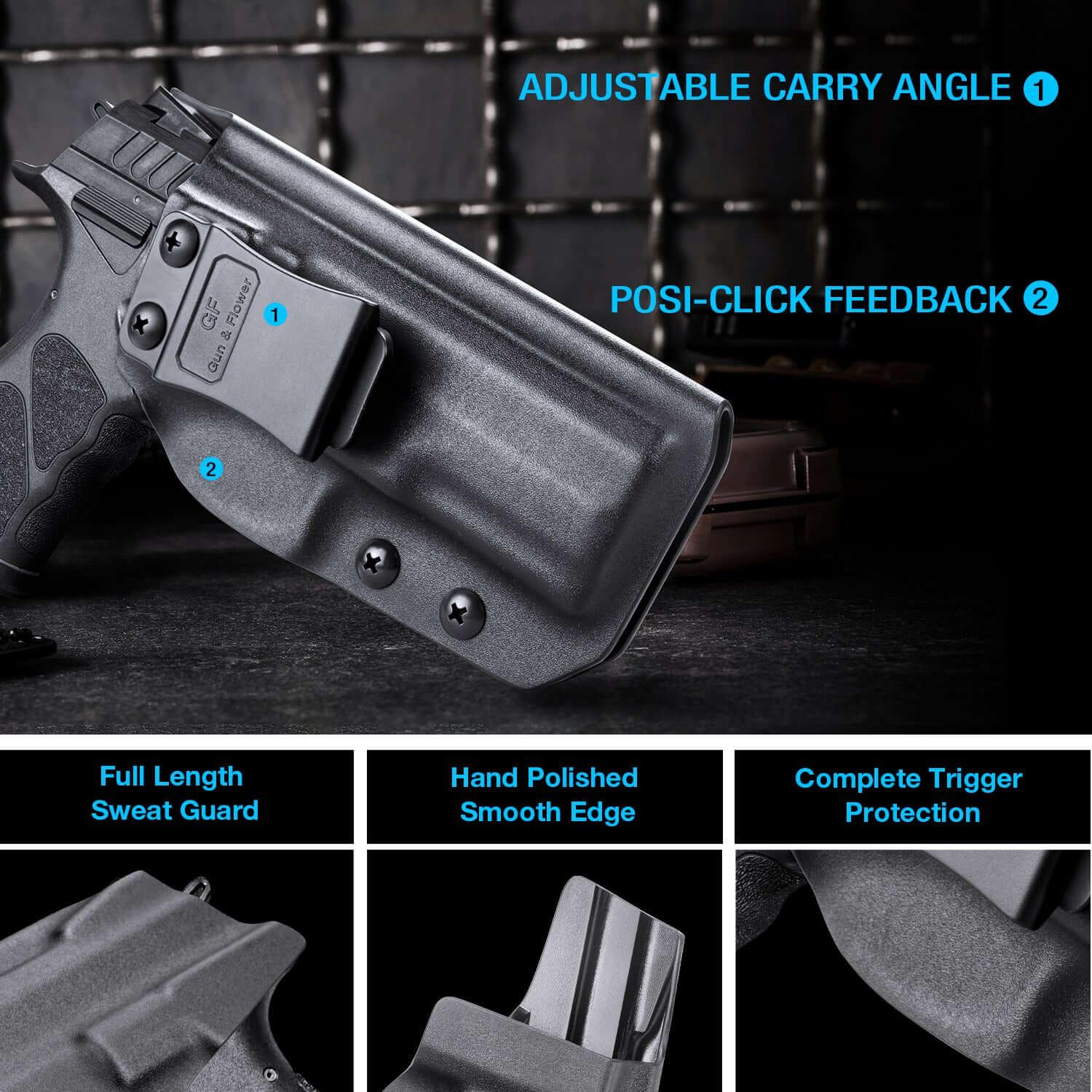 IWB Kydex Holster Custom Molded for Taurus TH9C&TH9 Pistol Trigger Guard Holster | Gun & Flower Gun & Flower