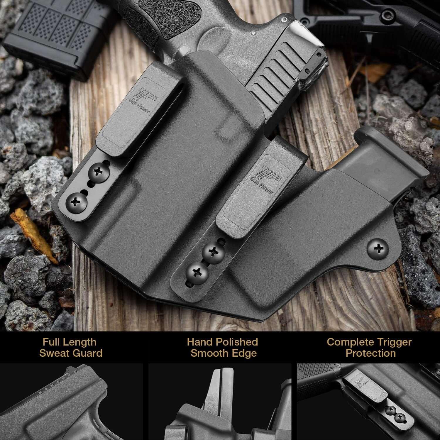 IWB Kydex Sidecar Holsters with Mag Pouch for Taurus G2C Taurus G2S Taurus G3C Taurus G3C TORO Taurus G3 Taurus PT111 Millennium G2 Taurus PT140 Millennium G2 Guard Red Dot Optics cut | Gun & Flower Gun & Flower
