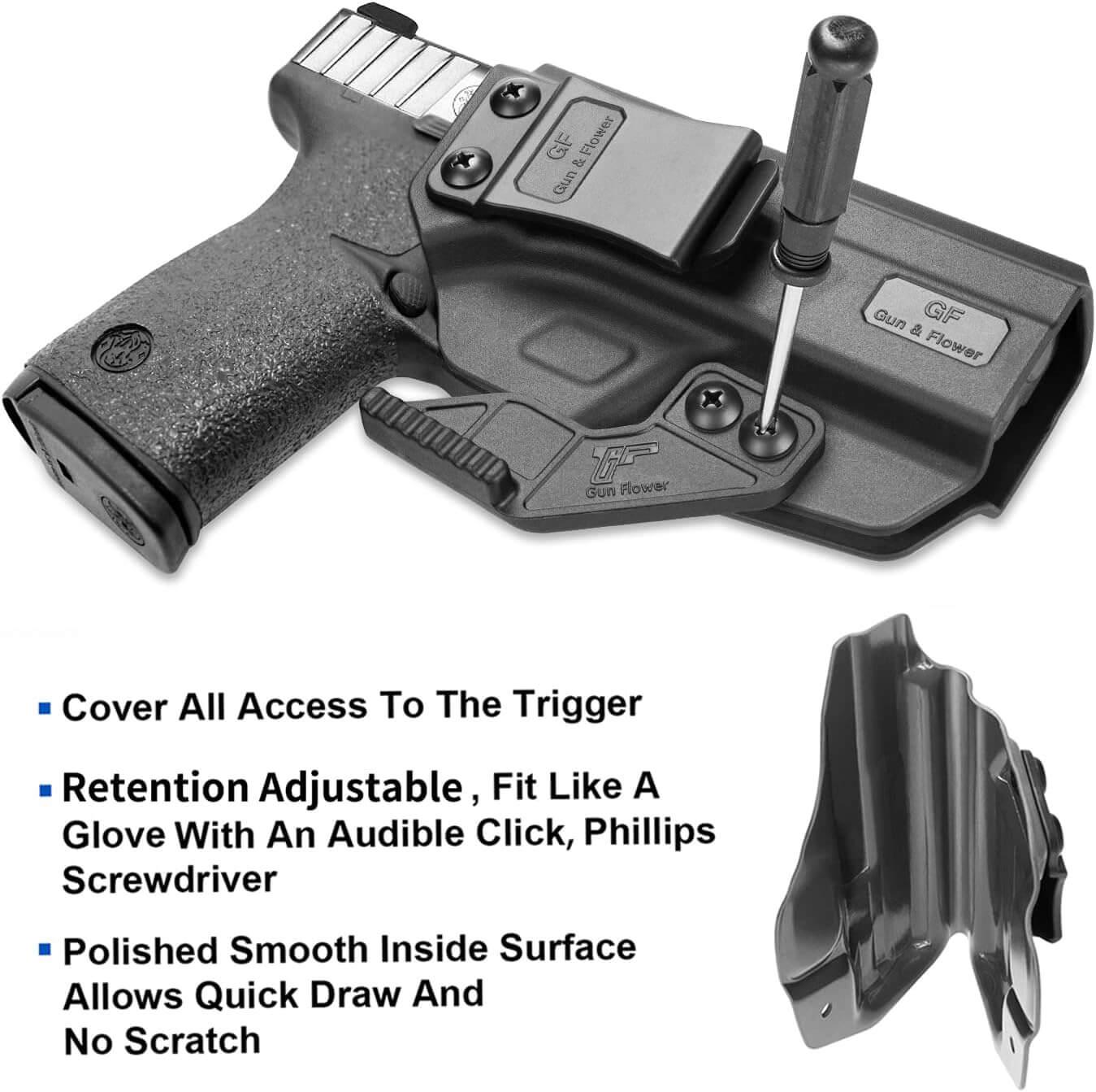 IWB Holster w/Claw for S&W SD9 VE & SD40 VE, Concealed Carry, Adjustable Cant & Retention Gun & Flower