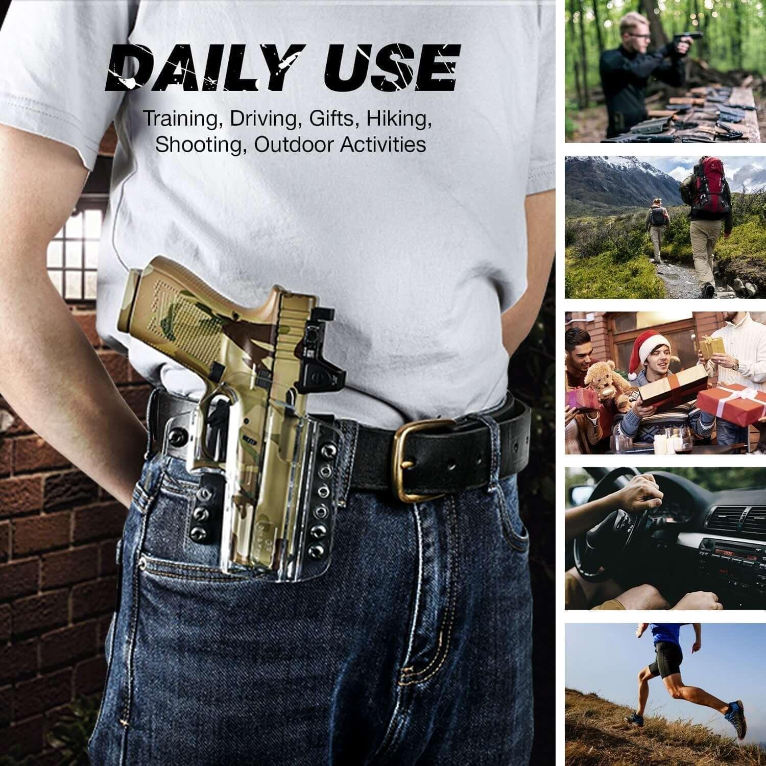 Clear M&P Shield 9MM IWB & OWB Convertable Holster for 3.1" Barrel M&P 9mm/.40 Shield (M2.0). M&P 40 Shield, 360 Degrees Adjustable, Right Hand | Gun & Flower Gun & Flower