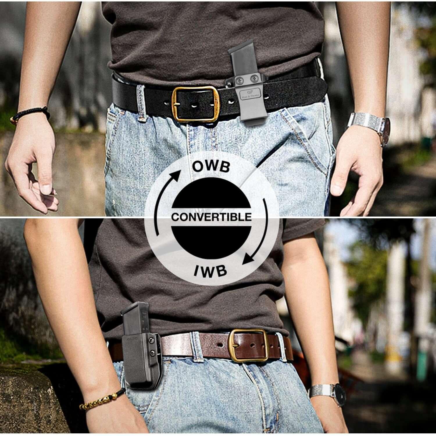 Mag Holster for 9mm/.40/ .45ACP/.380 Single/ Double Stack, Need to Select the One Matches Your Magazine Type| Gun & Flower Gun & Flower
