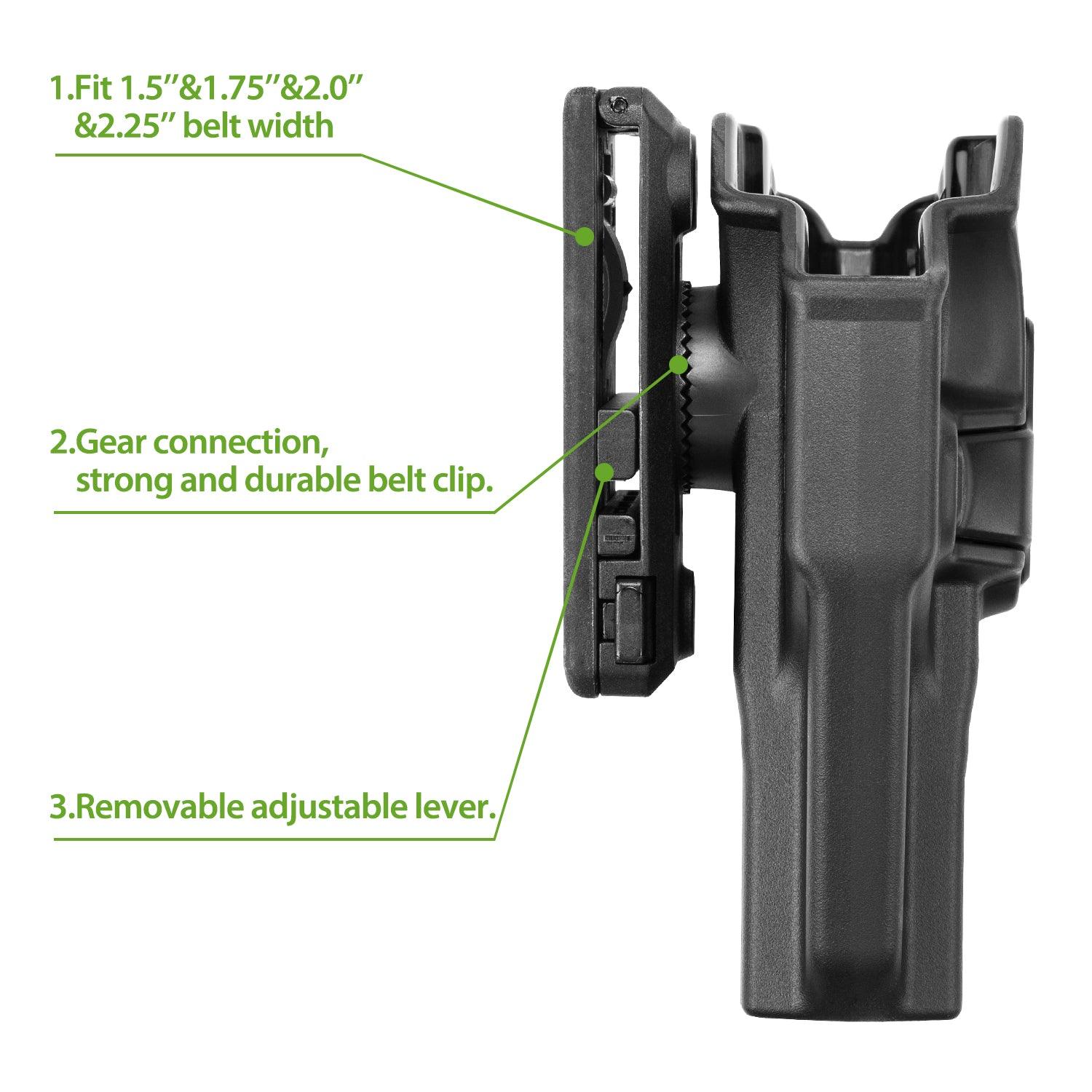 Taurus G3 OWB Polymer Holster with Belt Adapter Fit for Taurus G3 Pistol Level II Index Finger Release System | Gun & Flower Gun & Flower