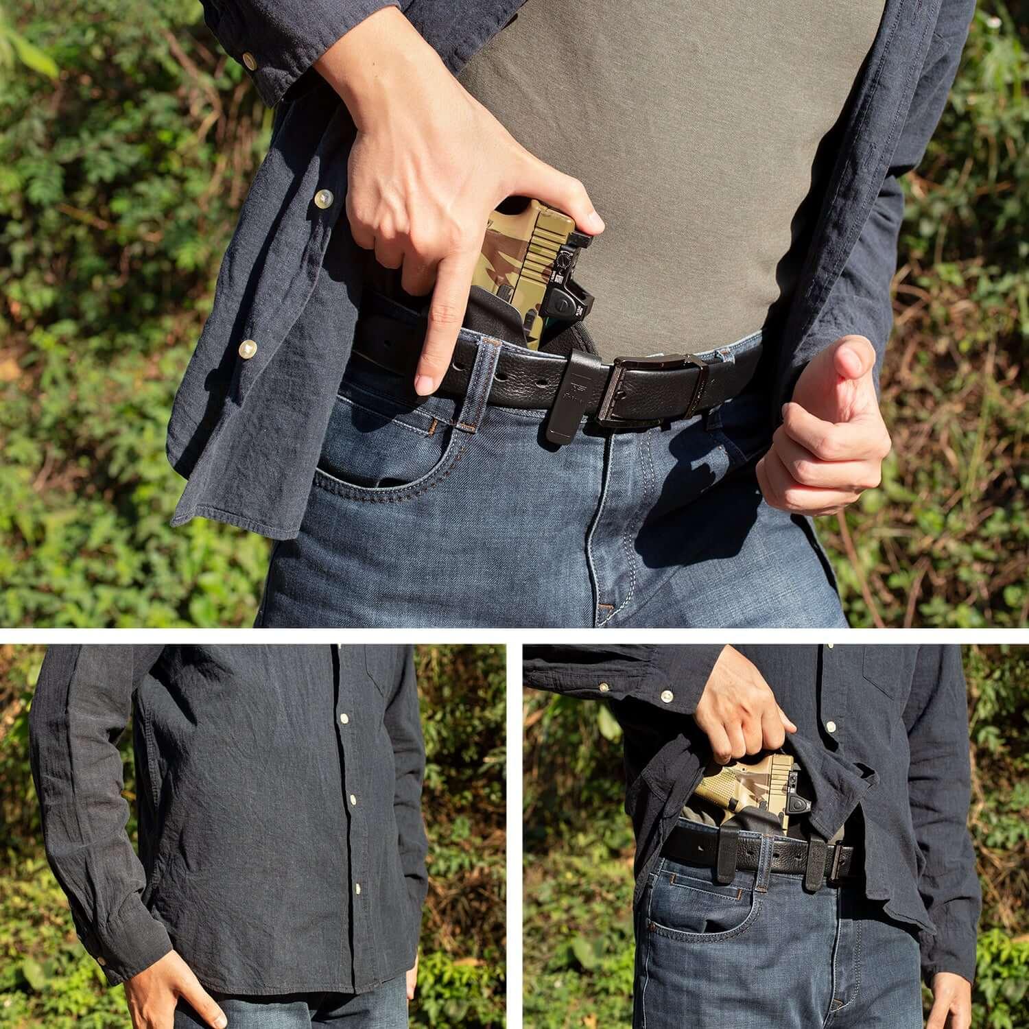 Universal Hybrid Kydex&Nylon IWB Holster Fits 150 Guns for 9mm Pistols for Men/Women Concealed Carry | Gun & Flower Gun & Flower