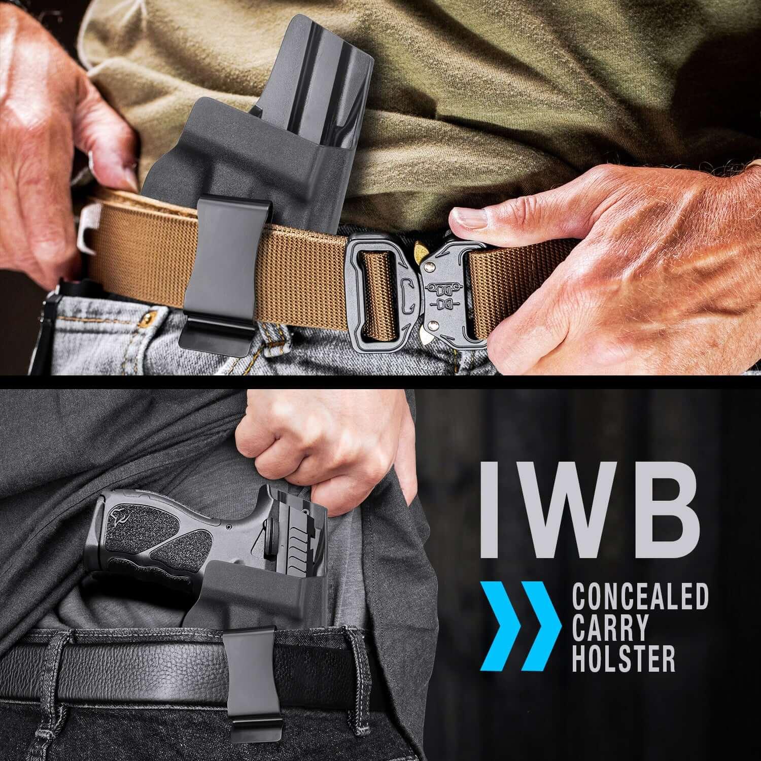 IWB Kydex Holster with Steel Belt Clip Custom Made for Taurus TH9C&TH9 Pistol | Gun & Flower Gun & Flower