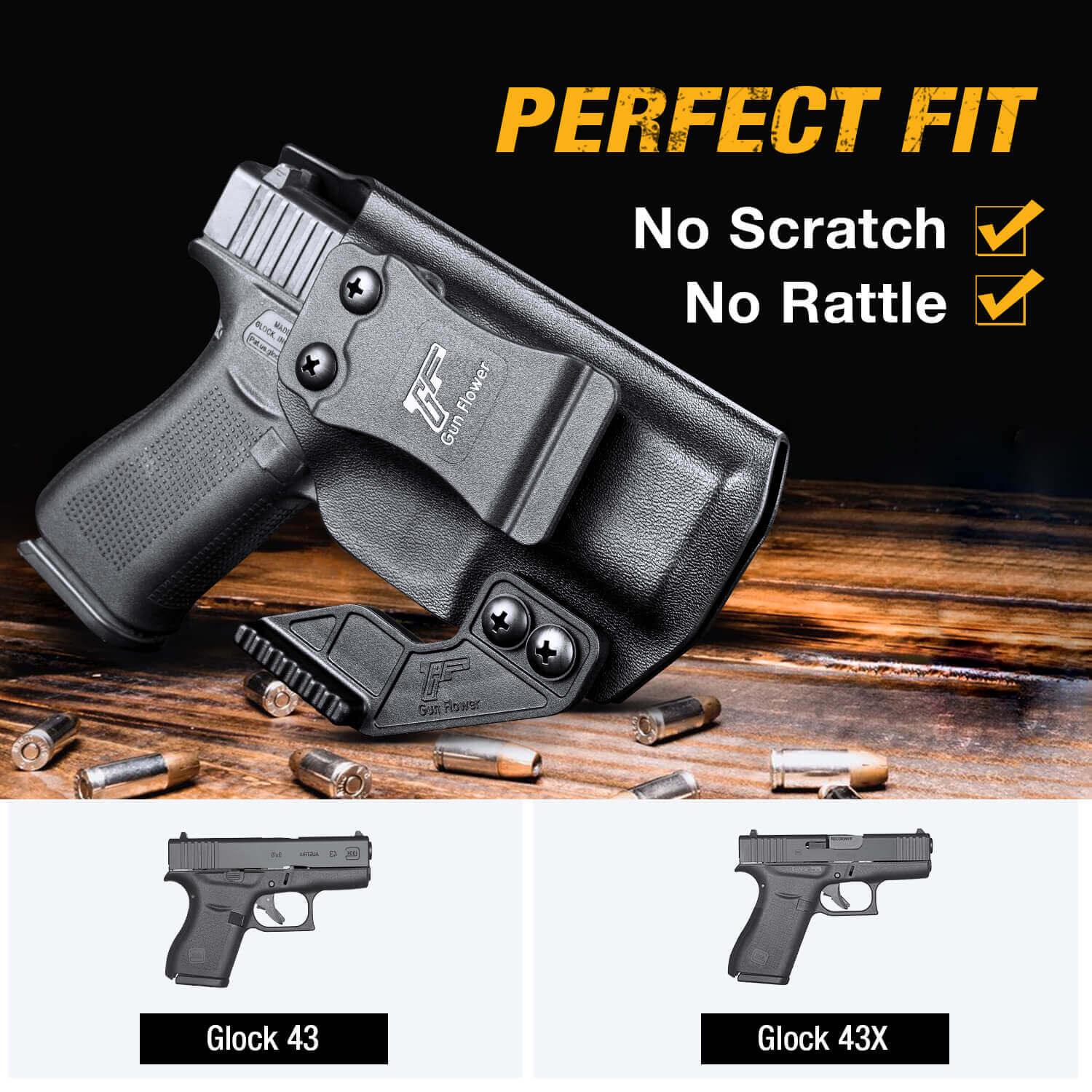 Glock 43/43X Kydex IWB Holster with Claw | Gun & Flower Gun & Flower