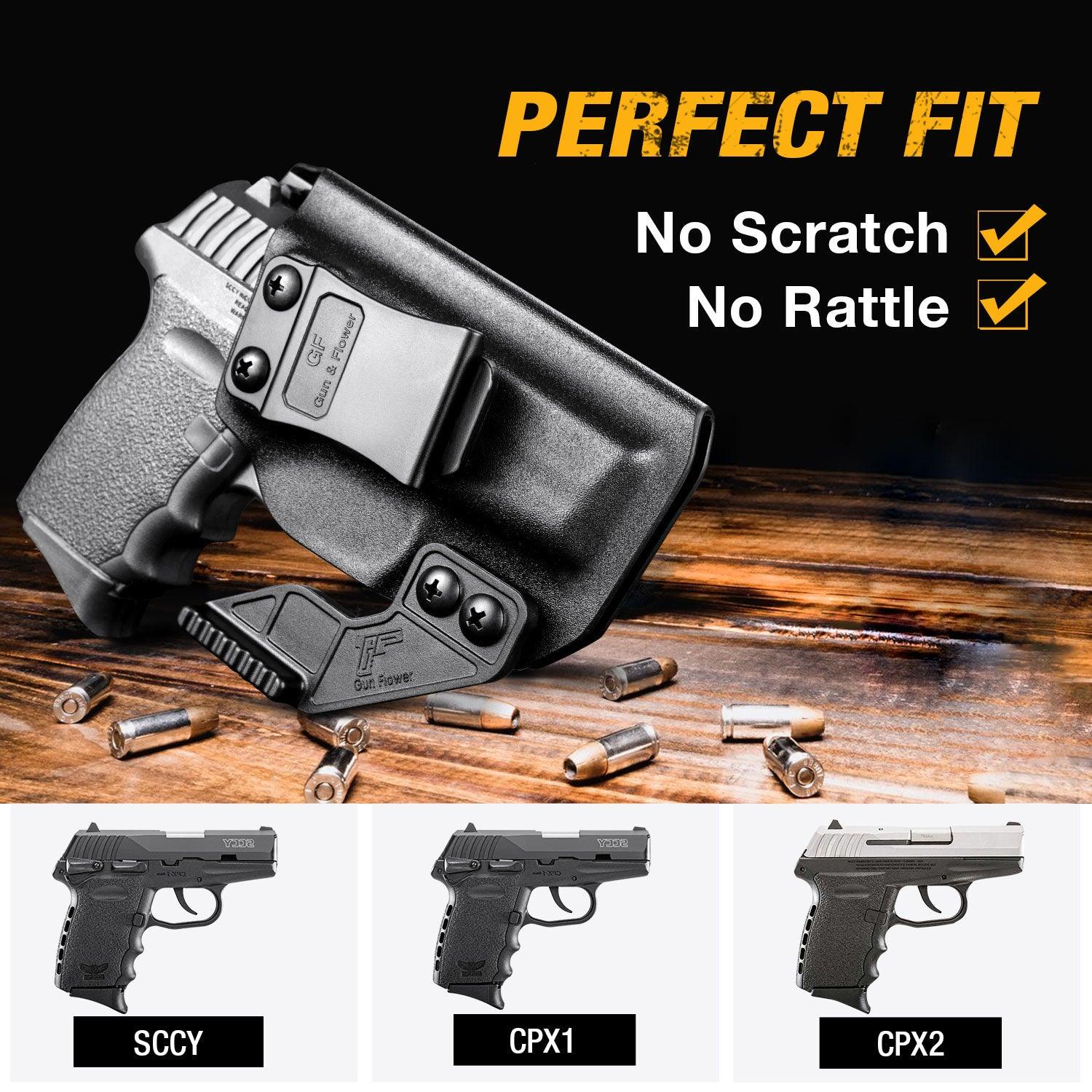 SCCY CPX1 CPX2 with No Rail IWB Kydex Holsters with Claw Fully Trigger Guard Holsters with Wing for fat guys | Gun & Flowers Gun & Flower