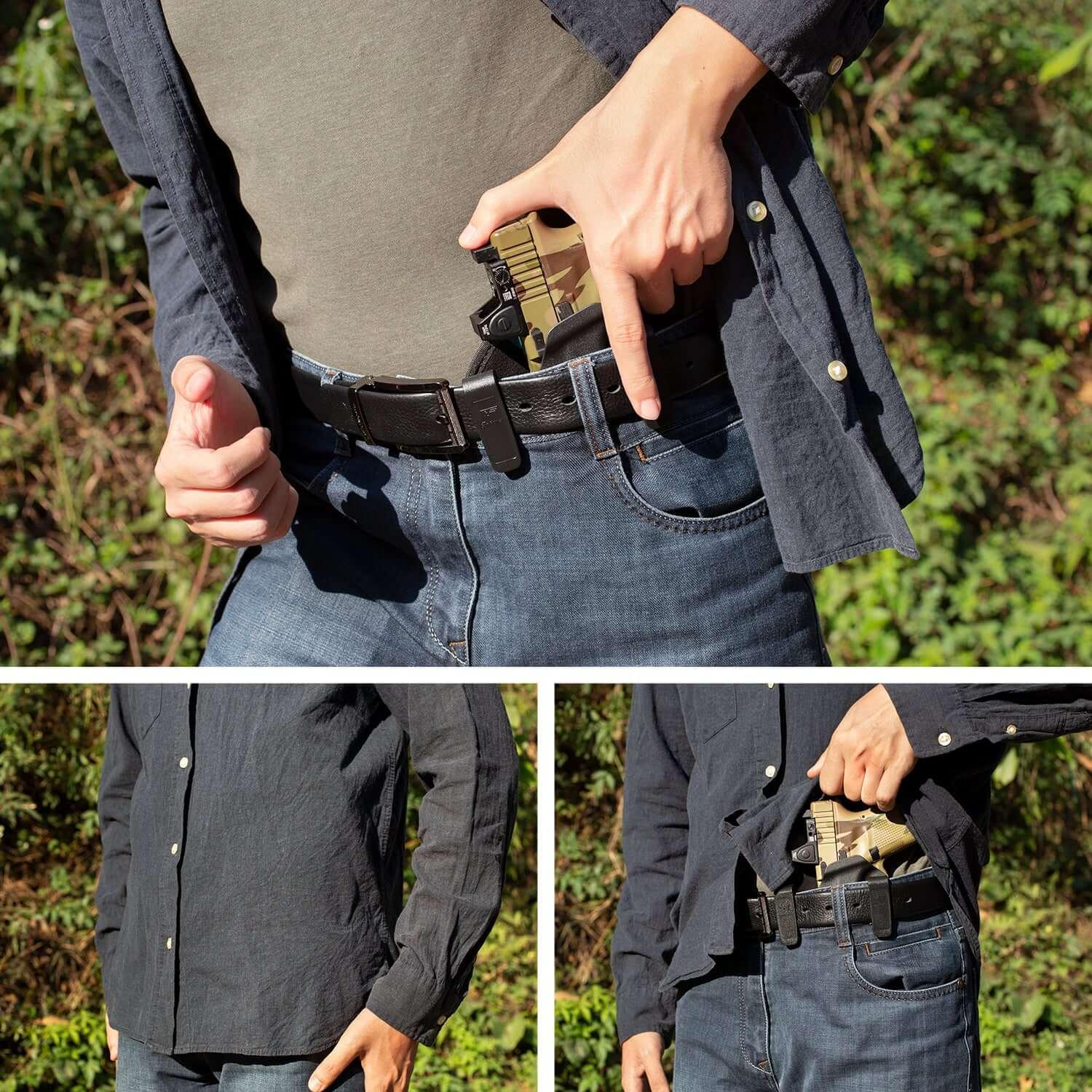 Universal Hybrid Kydex&Nylon IWB Holster Fits 150 Pistols for Men/Women Concealed Carry | Left Handed Gun & Flower