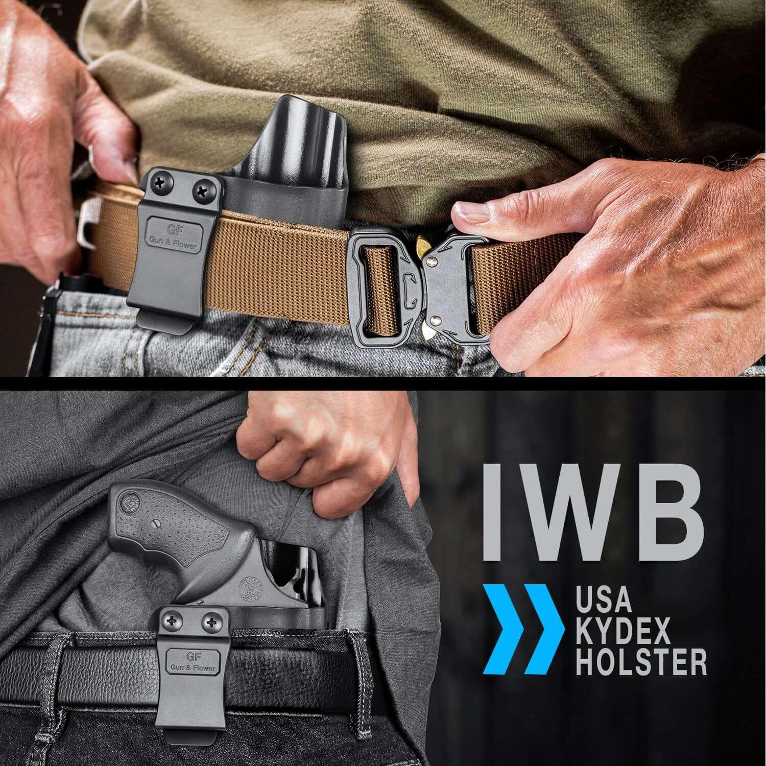 Taurus 85 T85 and S&W 637 642 638 43 442 Revolvers IWB Kydex Holster Fully Trigger Guard with Red Dot Optics Cut Concealment Carry | Gun & Flower Gun & Flower