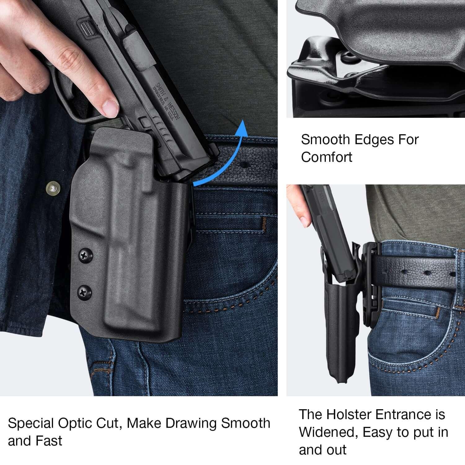 OWB Kydex Holster for SCCY CPX-1 CPX-2 with No Rail, Outside Waistband Holster with Red Dot Sight Optics Cut | Gun & Flower Gun & Flower