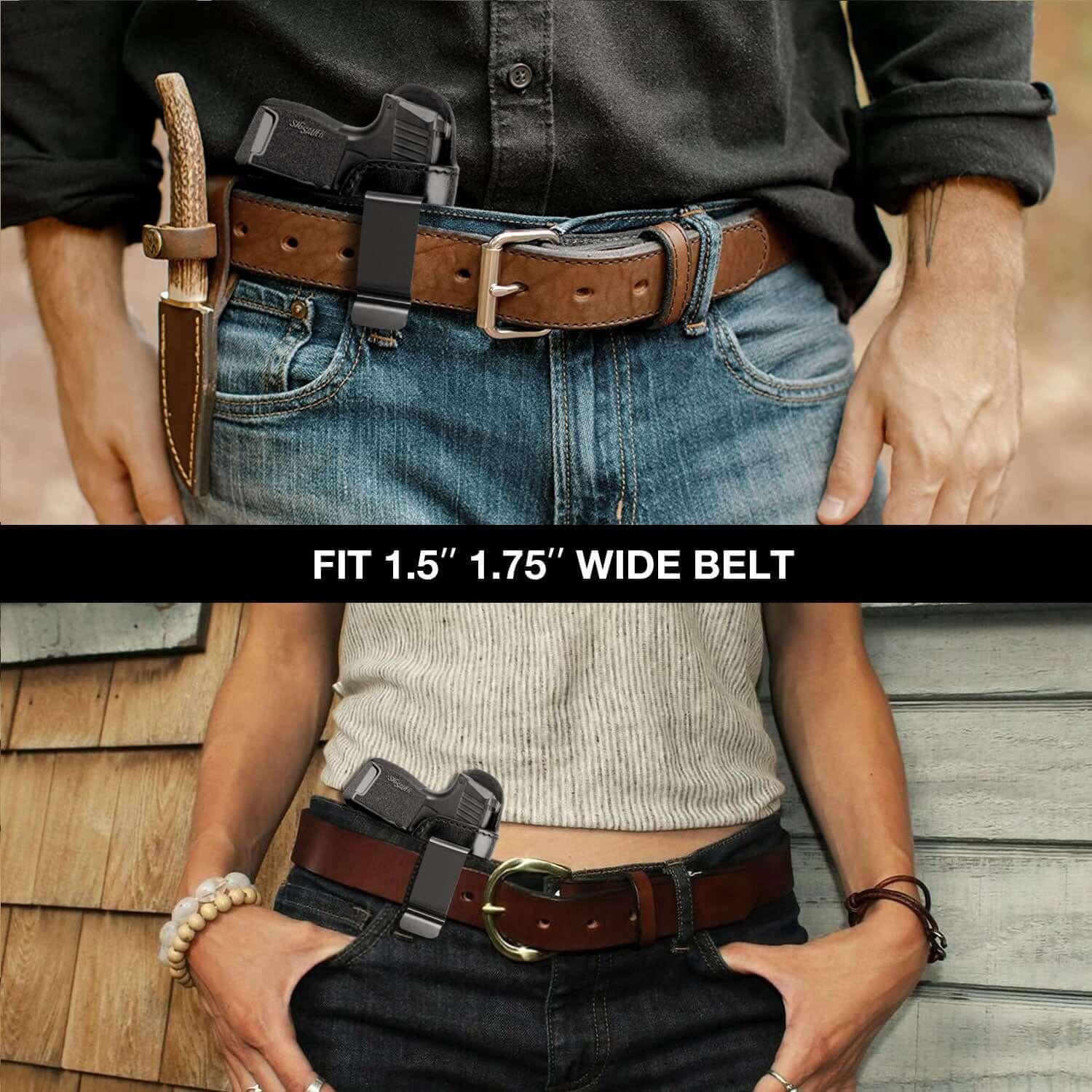 Full Grain Leather Custom Molded Holster Handmade Leather IWB Holster for Sig Sauer P365/P365 SAS/P365X/P365 XL/P365-380/P365 ROSE-380, Right Hand | Gun & Flower Gun & Flower