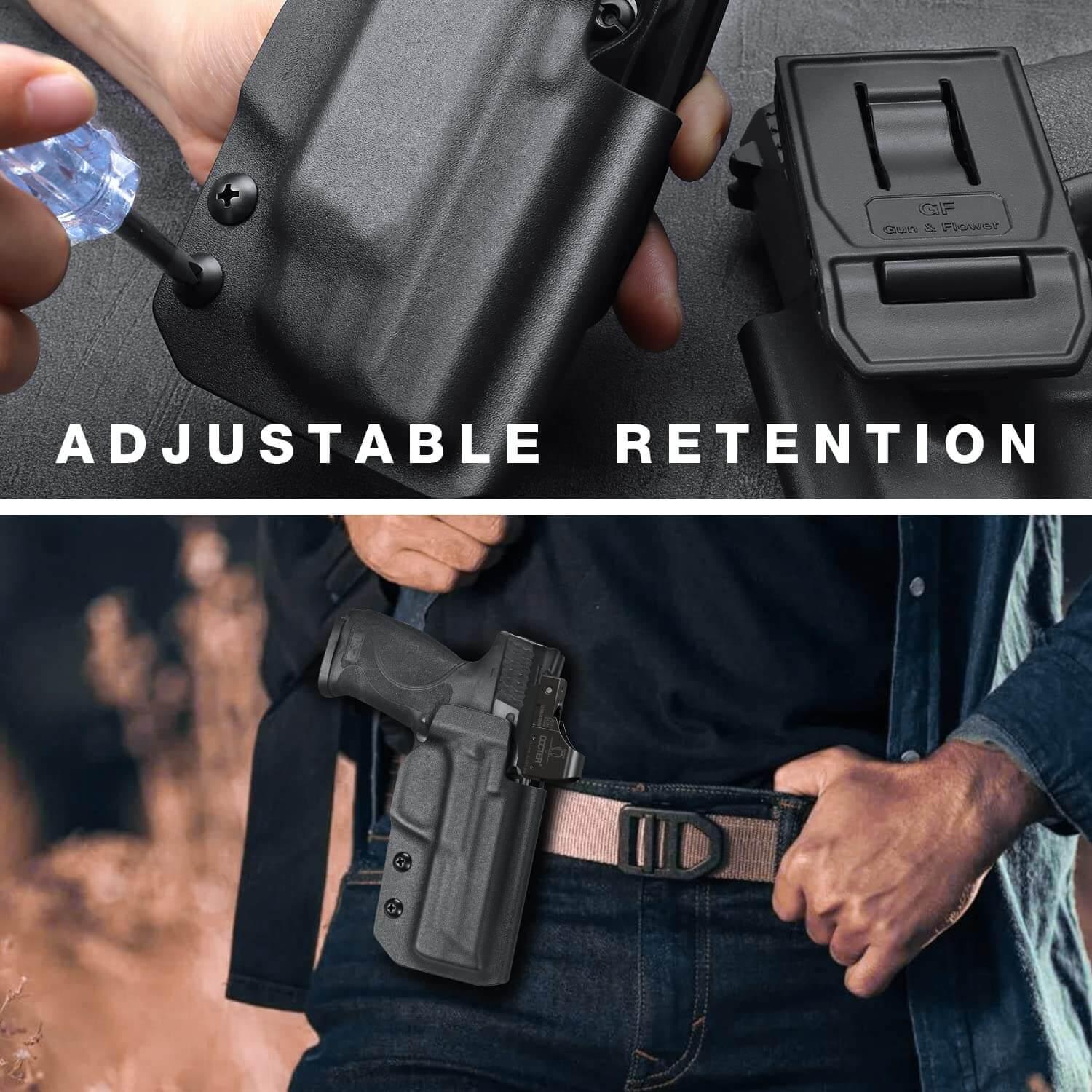OWB Kydex Holster Red Dot/Optics for S&W M&P 9MM/.40 M2.0 4.25’’, M&P 9MM/.40 M2.0 4’’3.6’’, Fits 1.5’’, 1.75’’, 2.0’’, 2.25'' belt Gun & Flower