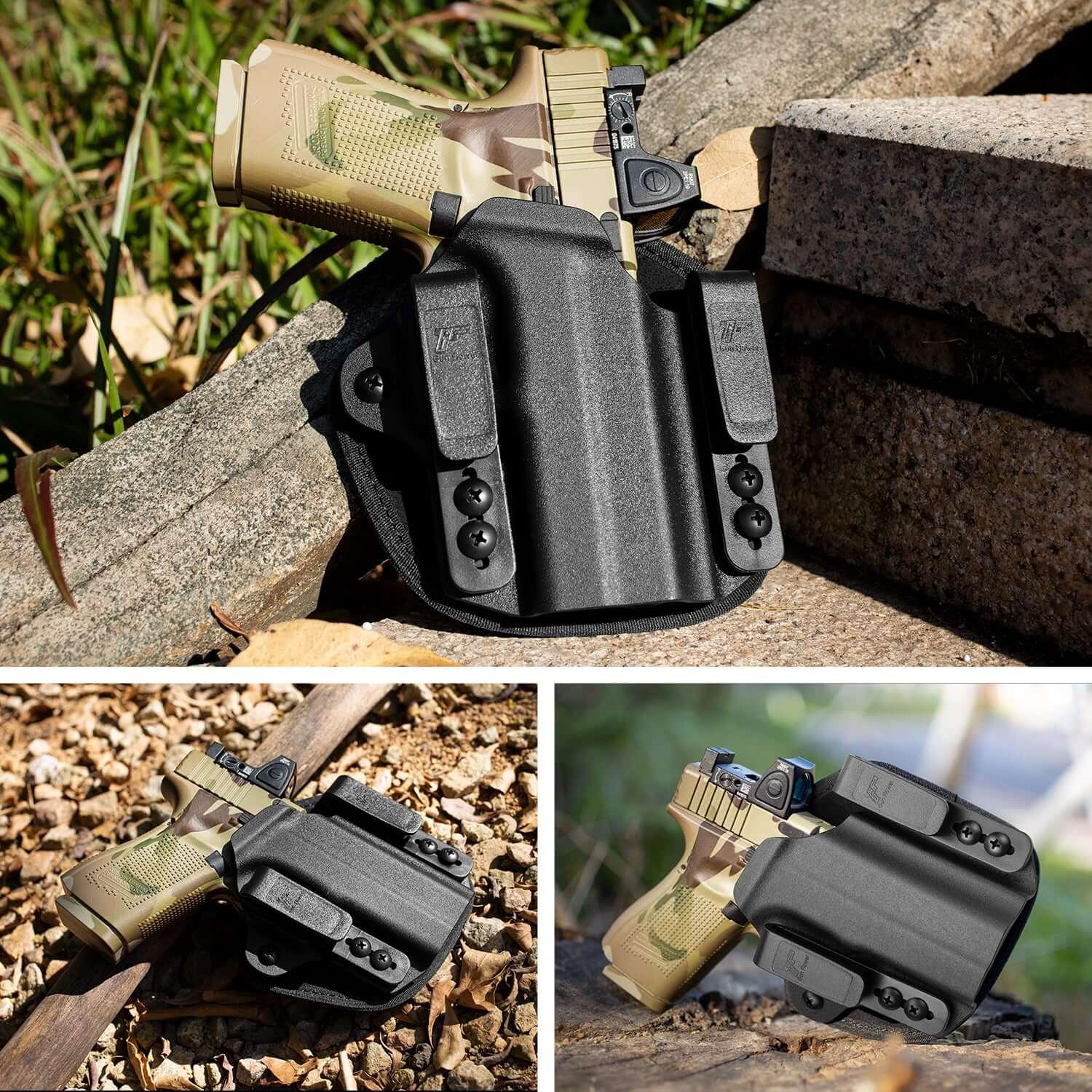 Universal Hybrid Kydex&Nylon IWB Holster Fits 150 Guns for 9mm Pistols for Men/Women Concealed Carry | Gun & Flower Gun & Flower