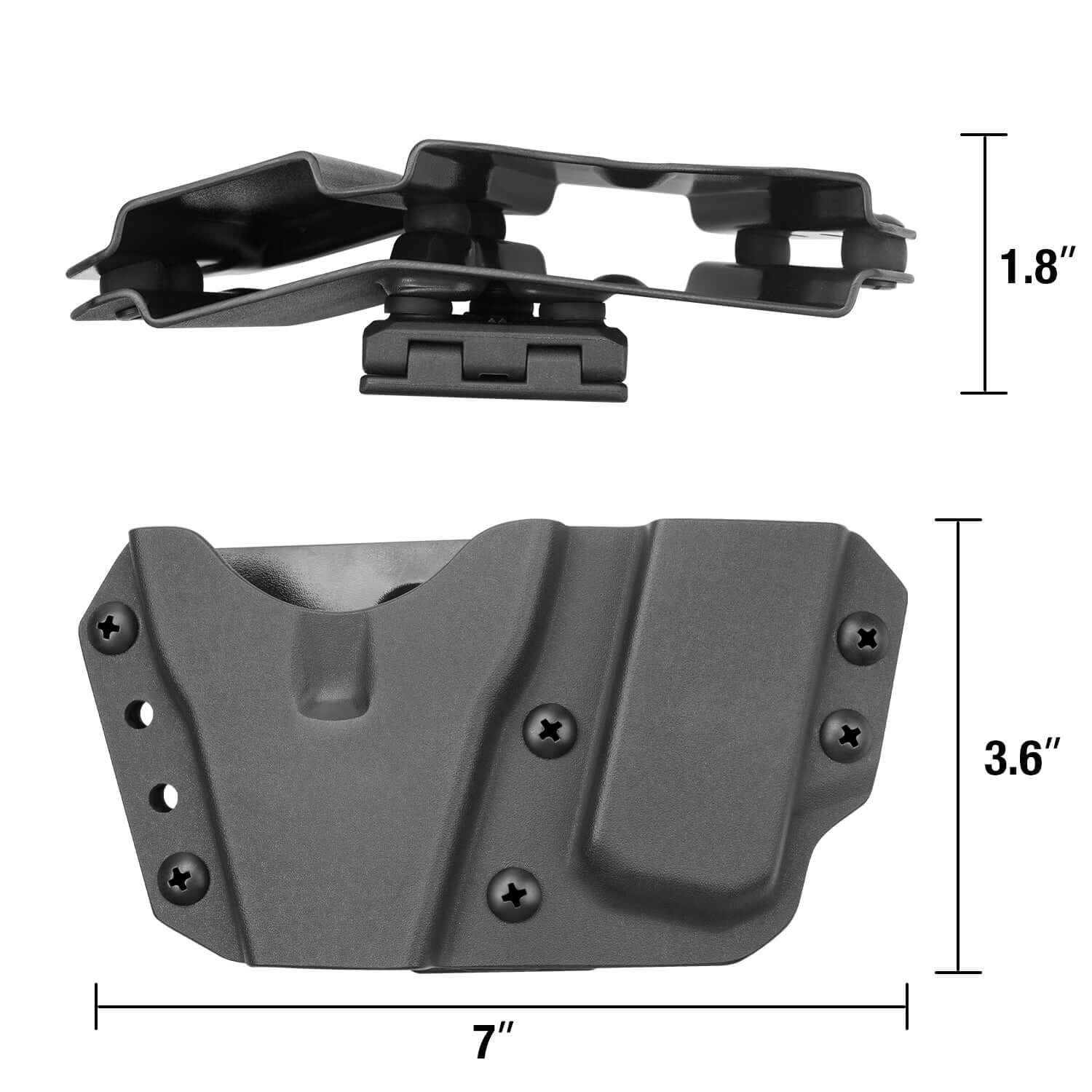 Kydex Handcuff & 9/.40 Double Stack Mag Holder Combo Gun & Flower