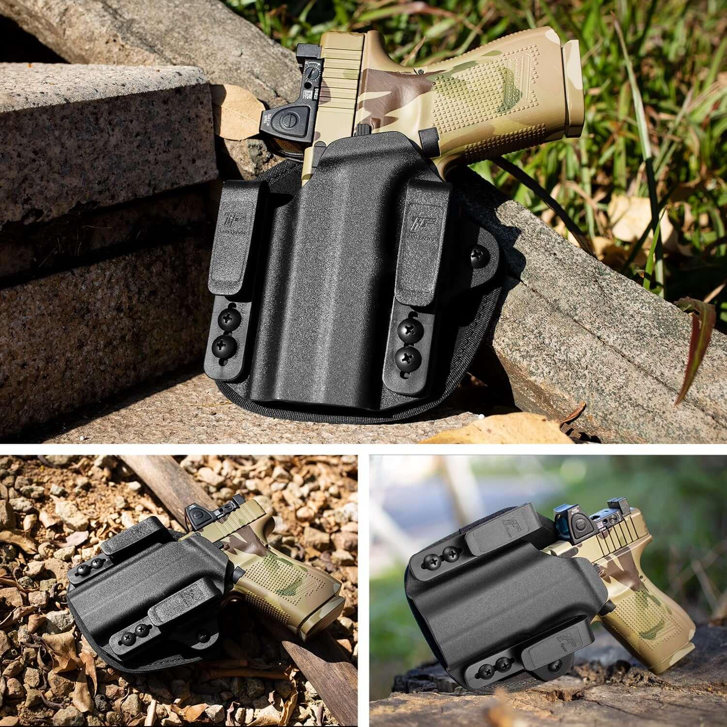 Universal Hybrid Kydex&Nylon IWB Holster Fits 150 Pistols for Men/Women Concealed Carry | Left Handed Gun & Flower