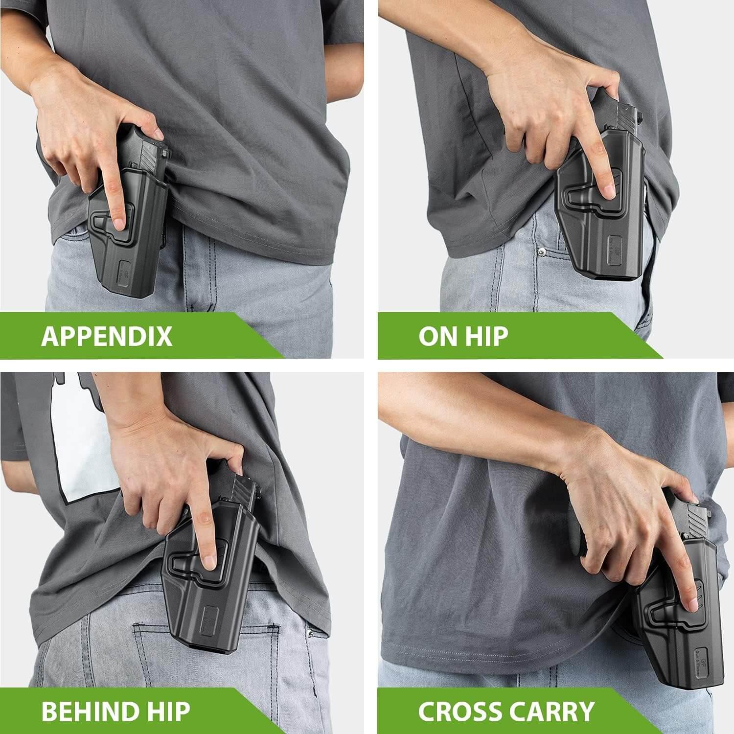 OWB Paddle Holster Index Finger Release for Smith & Wesson Bodyguard 380 Right Hand Gun & Flower