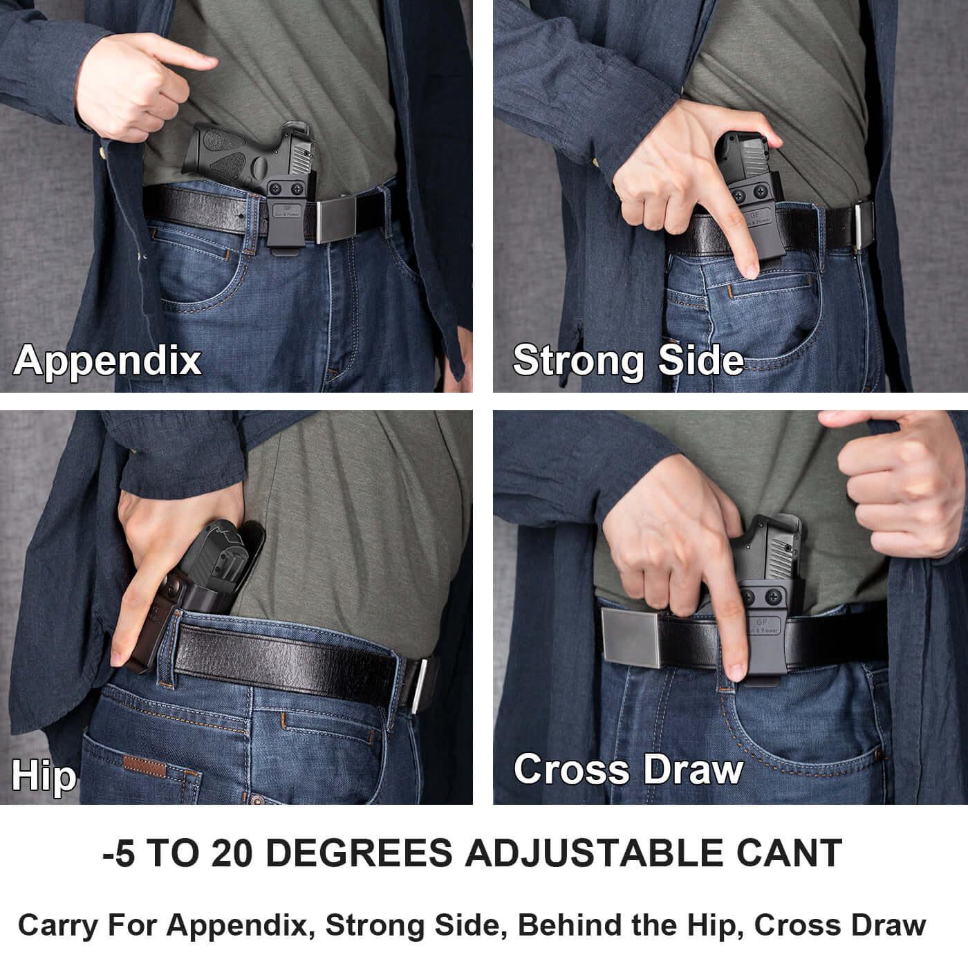 Kydex IWB Holster for Springfield XD-S XDS 3.3" 9mm/.40S&W/.45 ACP Appendix Cross Draw Concealed Carry Belt Clip Holsters | Gun & Flower Gun & Flower