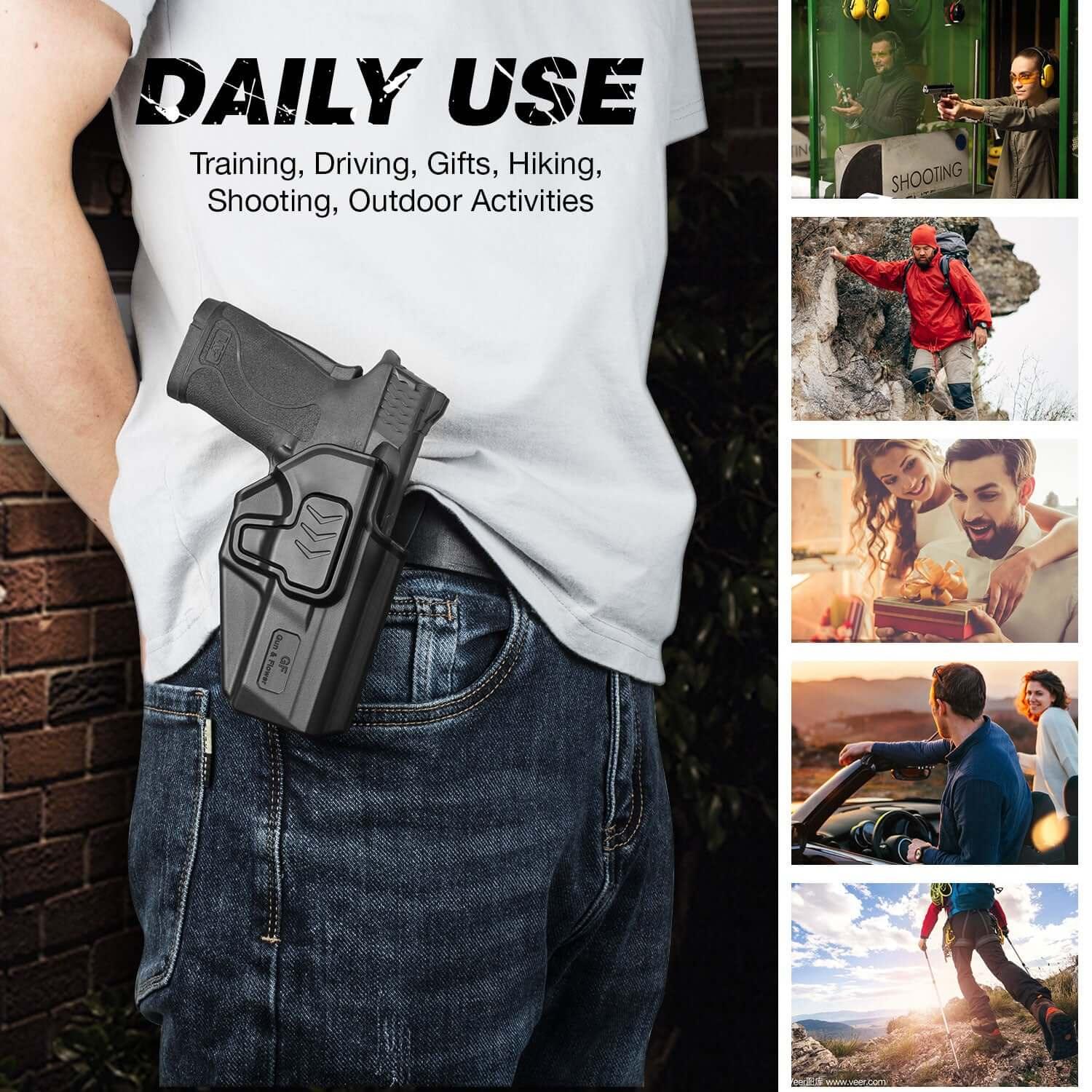 Taurus PT-840 PT840 Level II Retention Index Finger Release OWB Paddle Holster Outside Waistband Pants Trigger Guard | Gun & Flower Gun & Flower