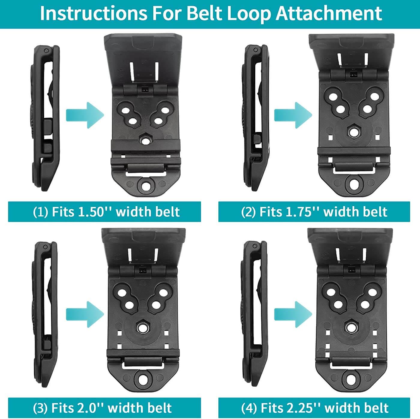 Universal Polymer Belt Clip for Holsters Magazine Pouches and Attachments Outside Waistband Carry Gun Accessoires Adjustable Belt Loop Attachment Gun & Flower