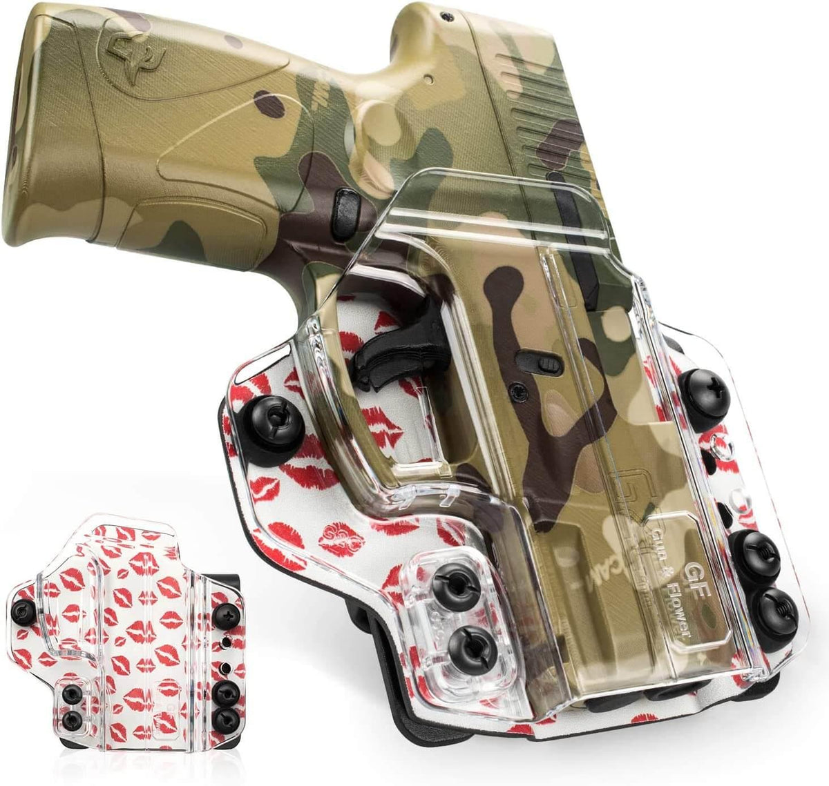 IWB&OWB Convertible Clear Polymer Holster Lips Printing for Taurus G3C/G2C/ Millennium G2 PT111/PT140 Holster for Women Gun & Flower