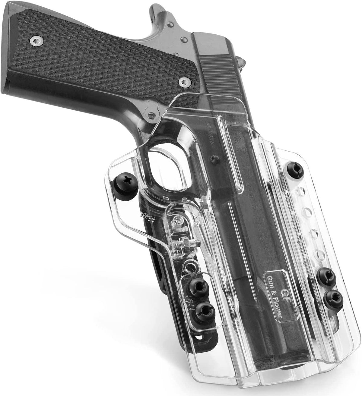5-Inch 1911 No Rail, Clear IWB & OWB Convertable Polymer Holster, Right Hand | Gun&Flower Gun & Flower