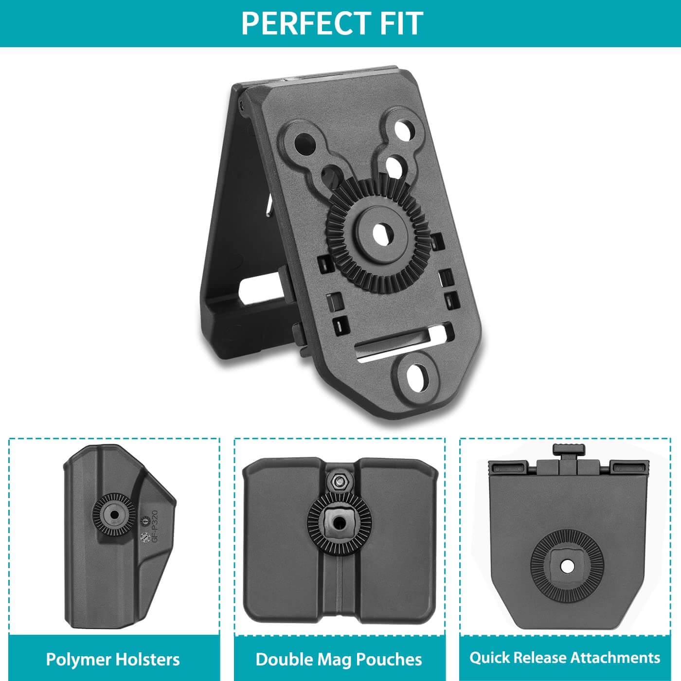 Universal Polymer Belt Clip for Holsters Magazine Pouches and Attachments Outside Waistband Carry Gun Accessoires Adjustable Belt Loop Attachment Gun & Flower