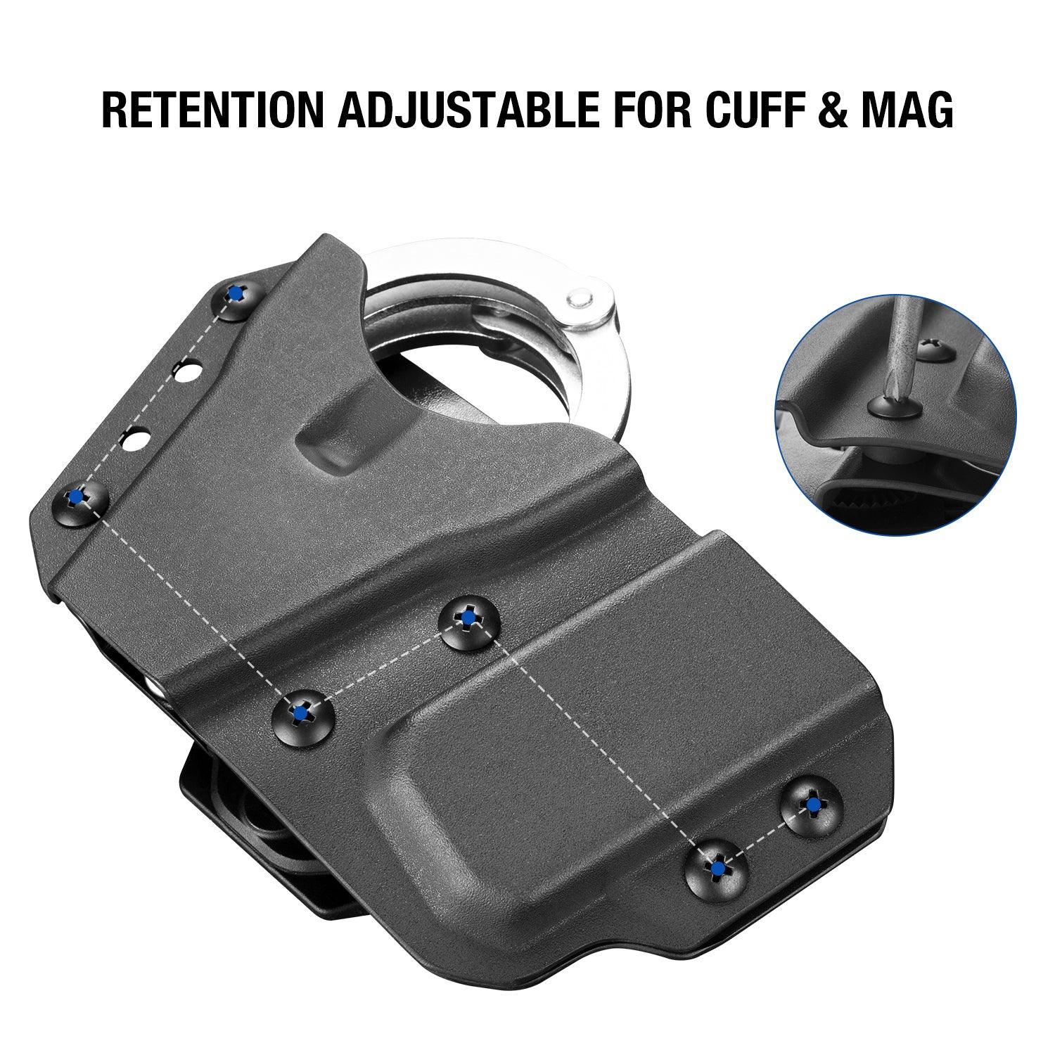 Kydex Handcuff & 9/.40 Double Stack Mag Holder Combo Gun & Flower