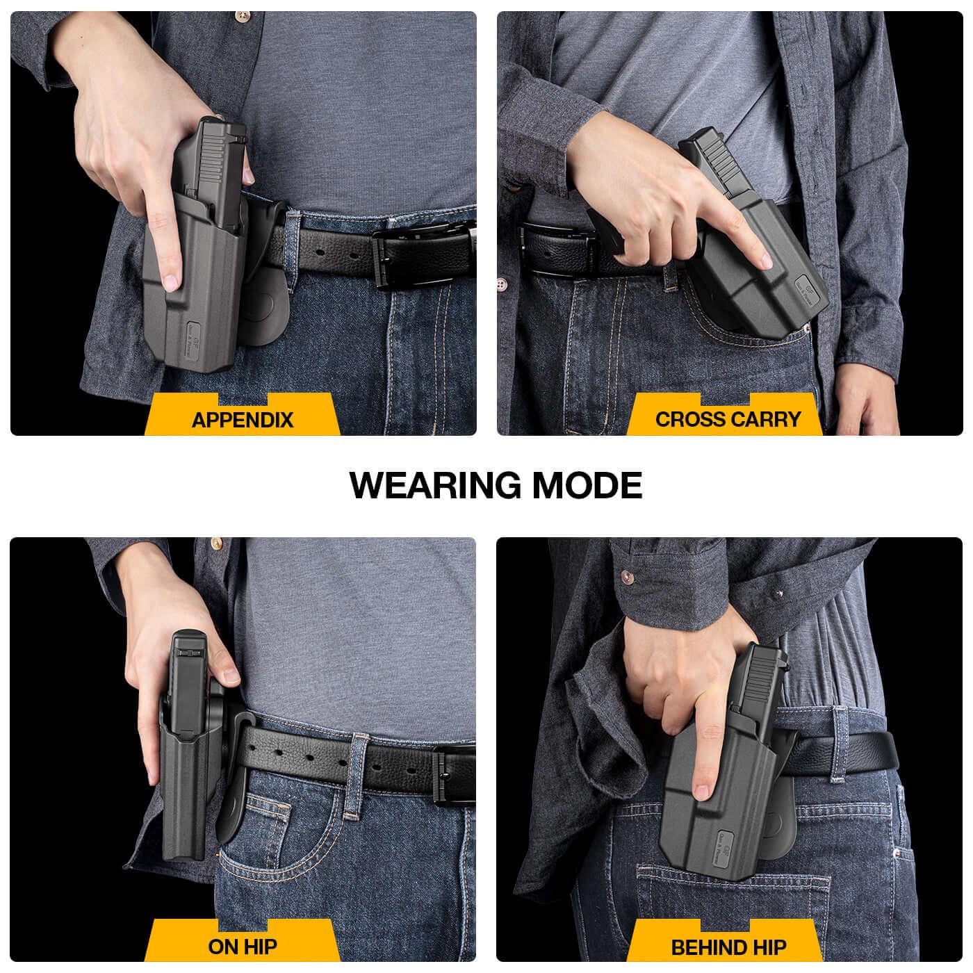 Taurus G2C Taurus G2S Taurus G3C Taurus G3C TORO Taurus PT111 Millennium G2 Taurus PT140 Millennium G2 Thumb Release Polymer OWB Paddle Holster | Gun & Flower Gun & Flower