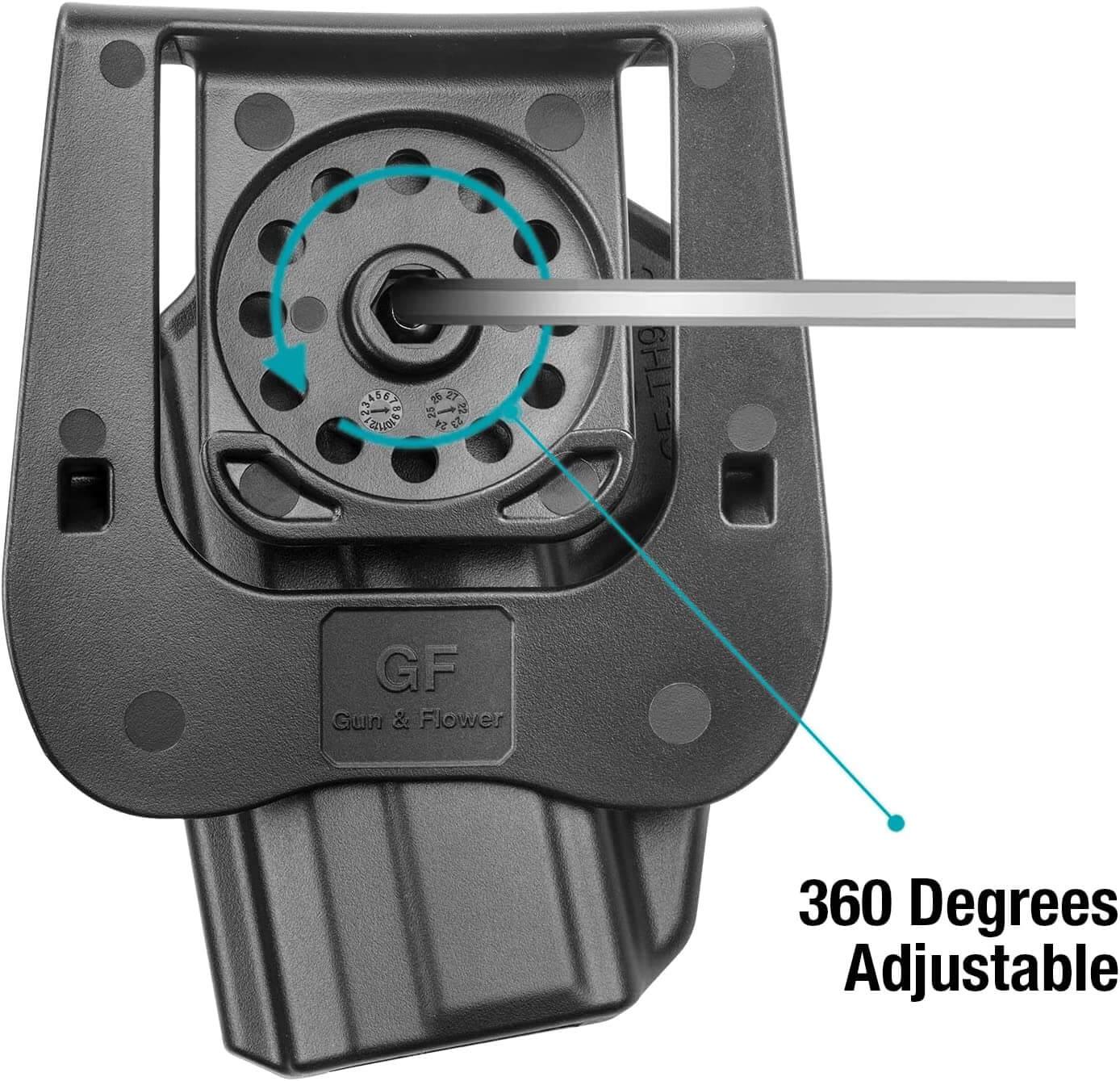 Outside Waistband Carry Paddle Holster for Taurus TH9C TH9 Level II Retention with Index Finger Release Gun & Flower