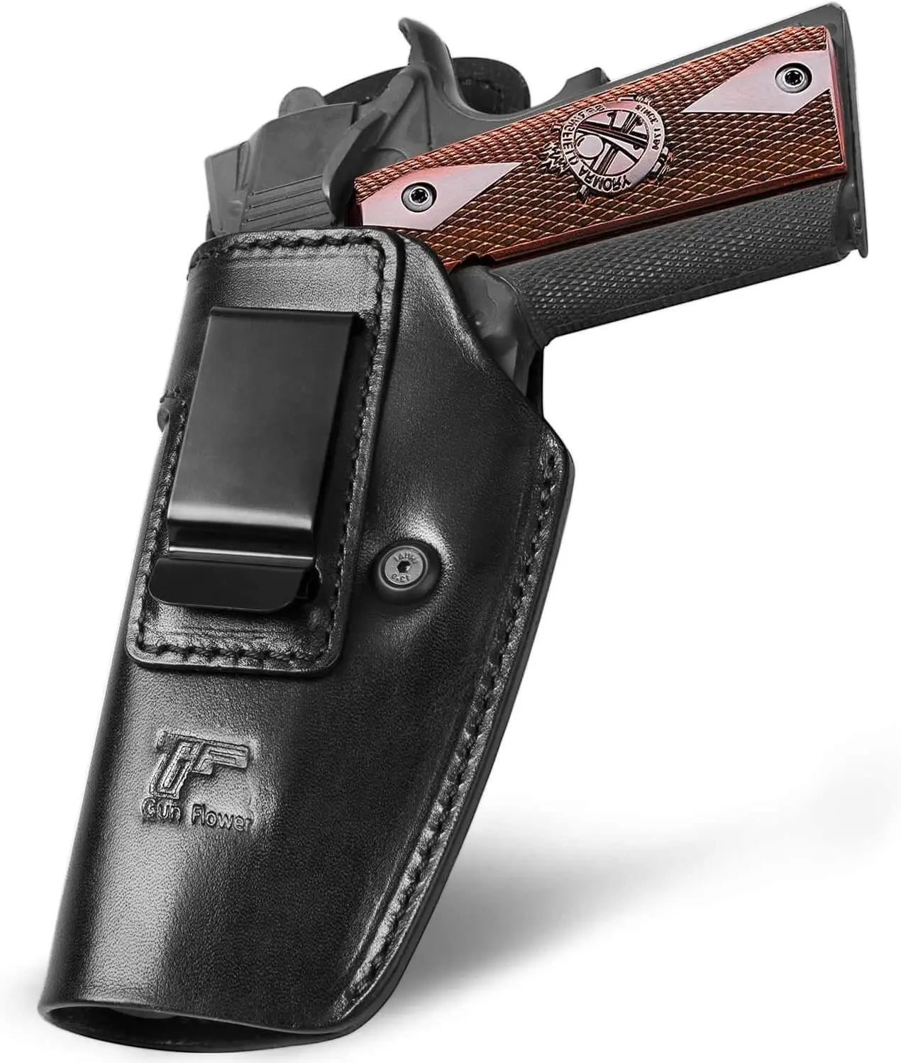 Defender Leather Universal IWB Holster Fits Most 1911 Series– Left & Right-Hand Gun & Flower