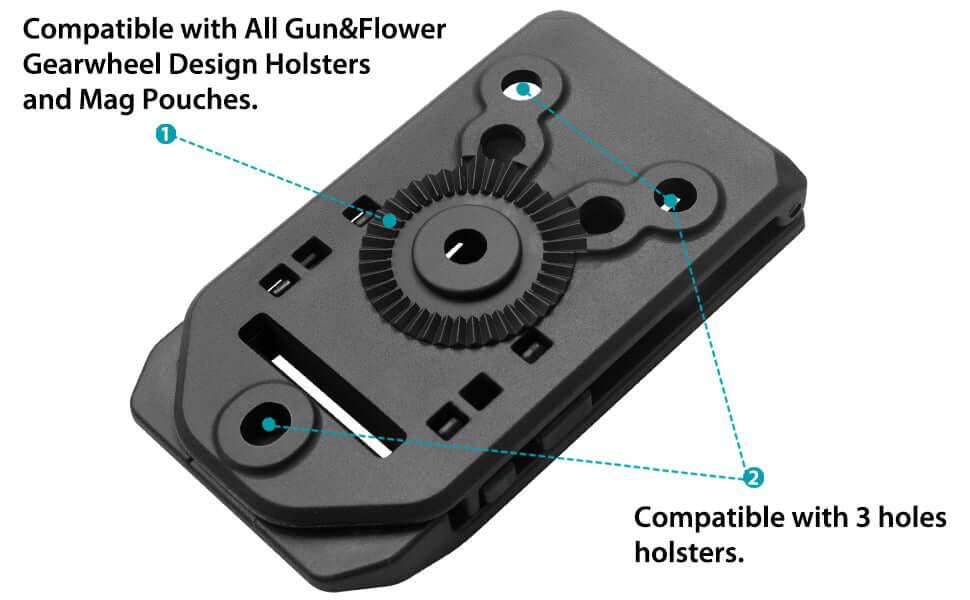 Polymer OWB Holster for Taurus G2C Taurus G3C Taurus G3C TORO Taurus PT111 Millennium G2 Taurus PT140 Millennium G2 with 1 Pcs Belt Clip and 1 Pcs Molle Attachment Adapter Gun & Flower