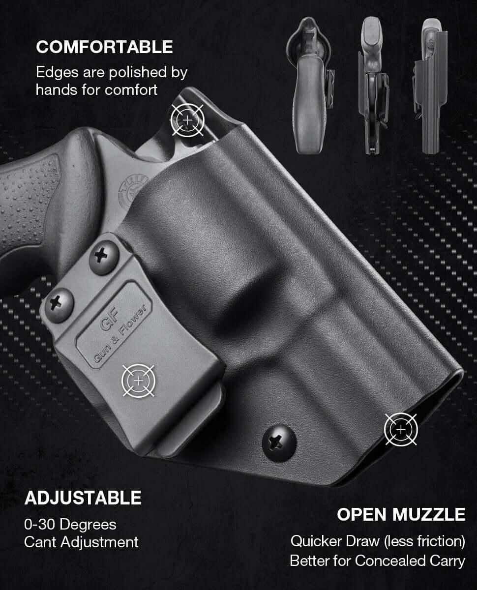 Taurus 85 T85 and S&W 637 642 638 43 442 Revolvers IWB Kydex Holster Fully Trigger Guard with Red Dot Optics Cut Concealment Carry | Gun & Flower Gun & Flower