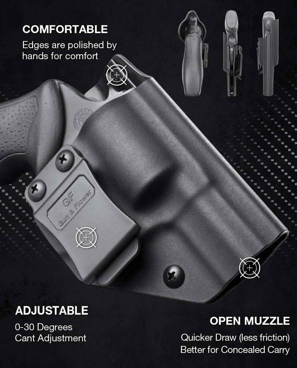 Taurus 85 T85 and S&W 637 642 638 43 442 Revolvers IWB Kydex Holster Fully Trigger Guard with Red Dot Optics Cut Concealment Carry | Gun & Flower